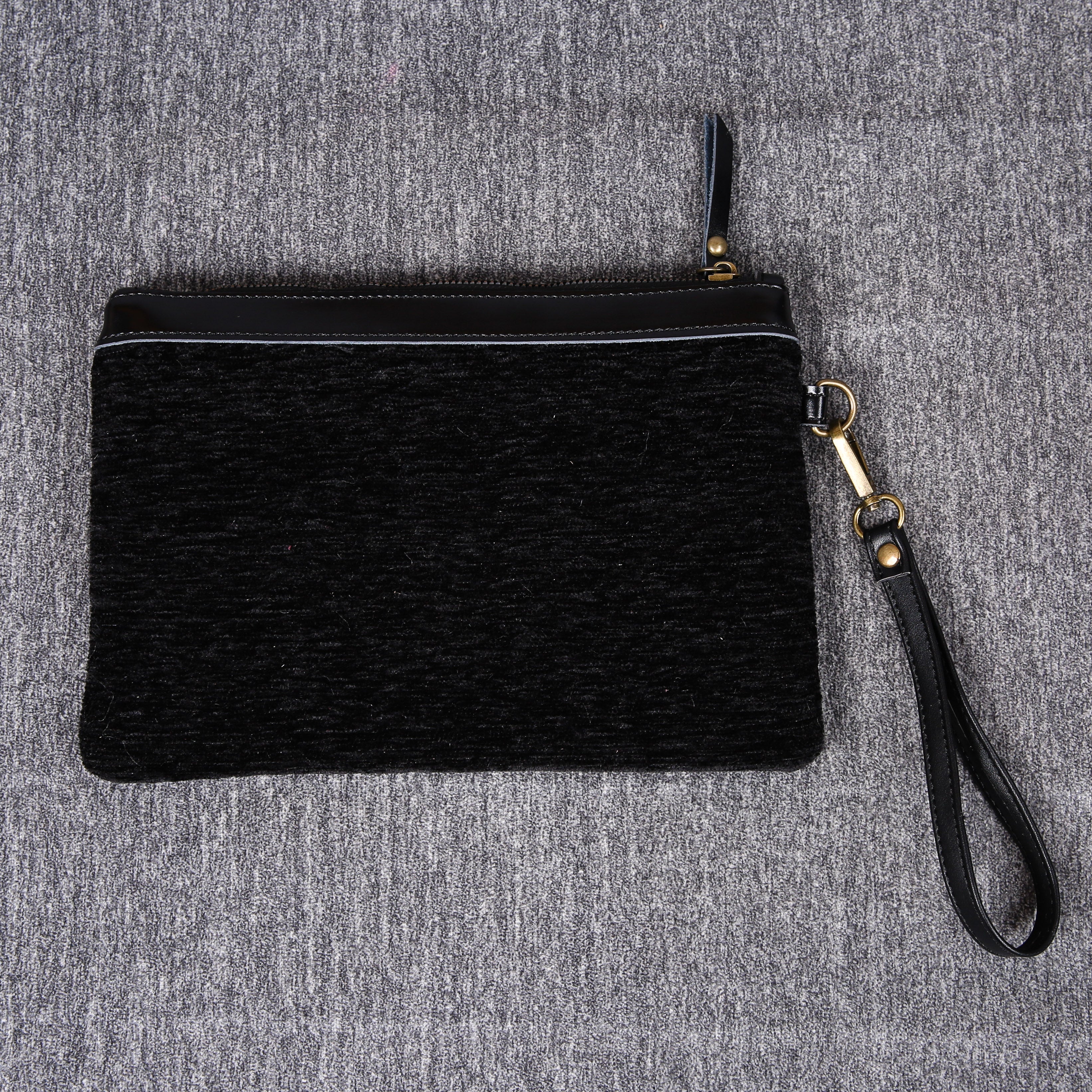 Luxury Monogrammed Black Clutch carpet bag MCW Handmade