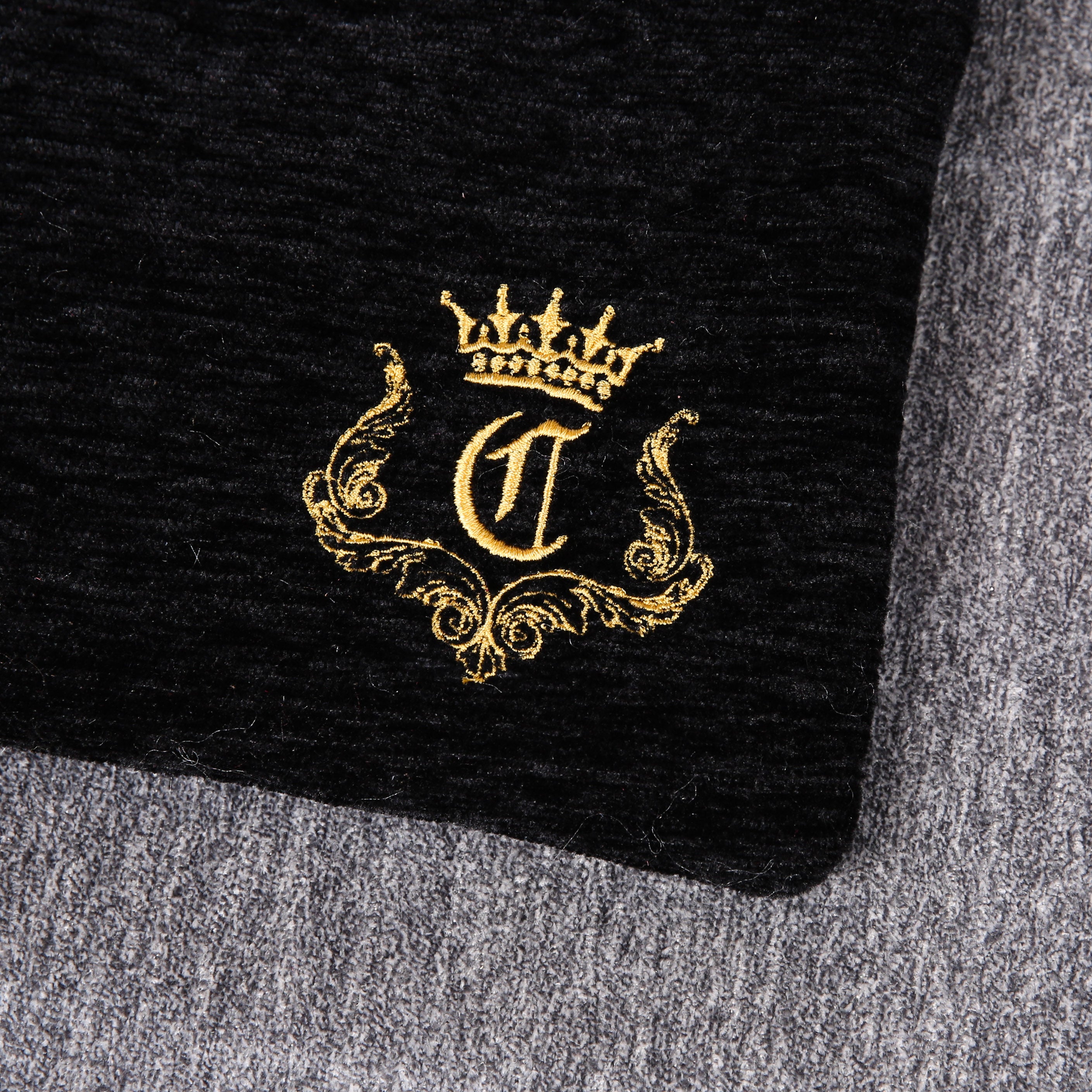 Luxury Monogrammed Black Clutch carpet bag MCW Handmade
