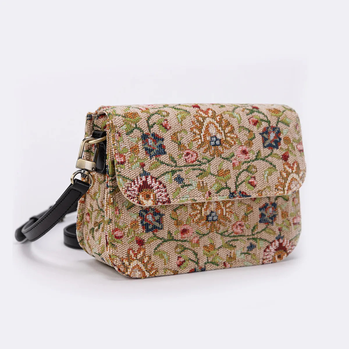 Oriental Beige Flap Crossbody Bag