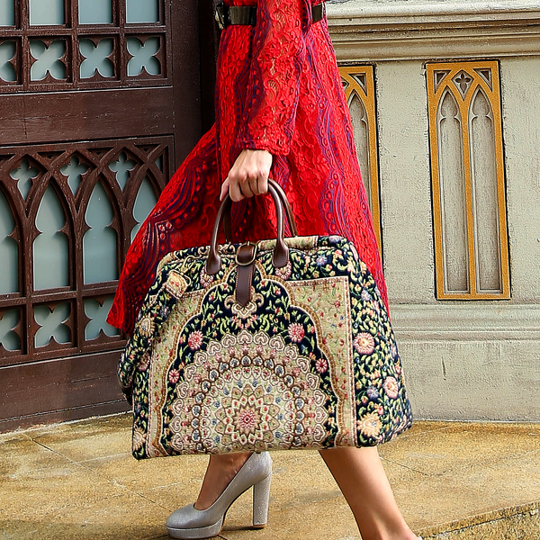 Oriental Navy Mary Poppins Weekender carpet bag MCW Handmade