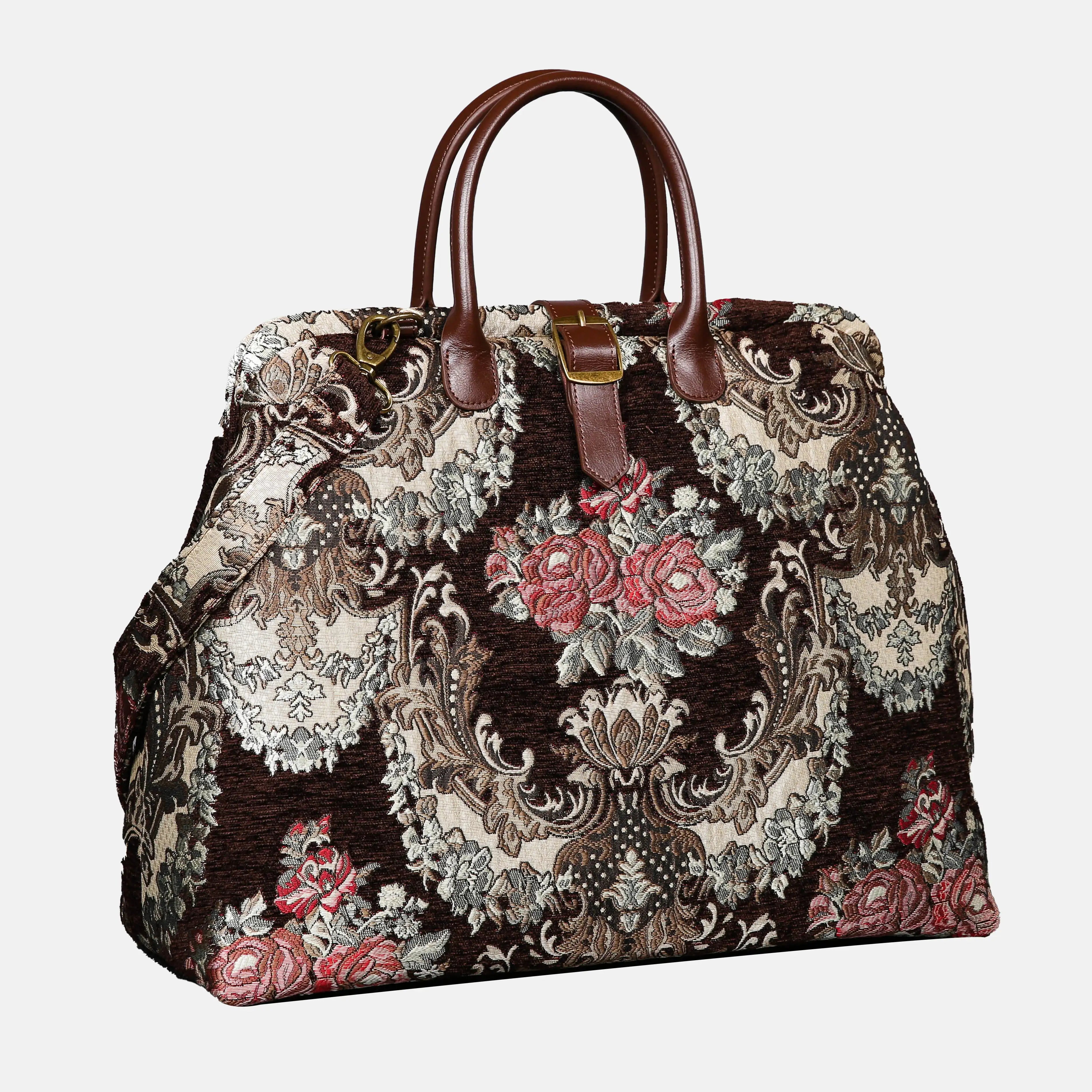 Brocade Brown Mary Poppins Weekender Carpetbag of America front