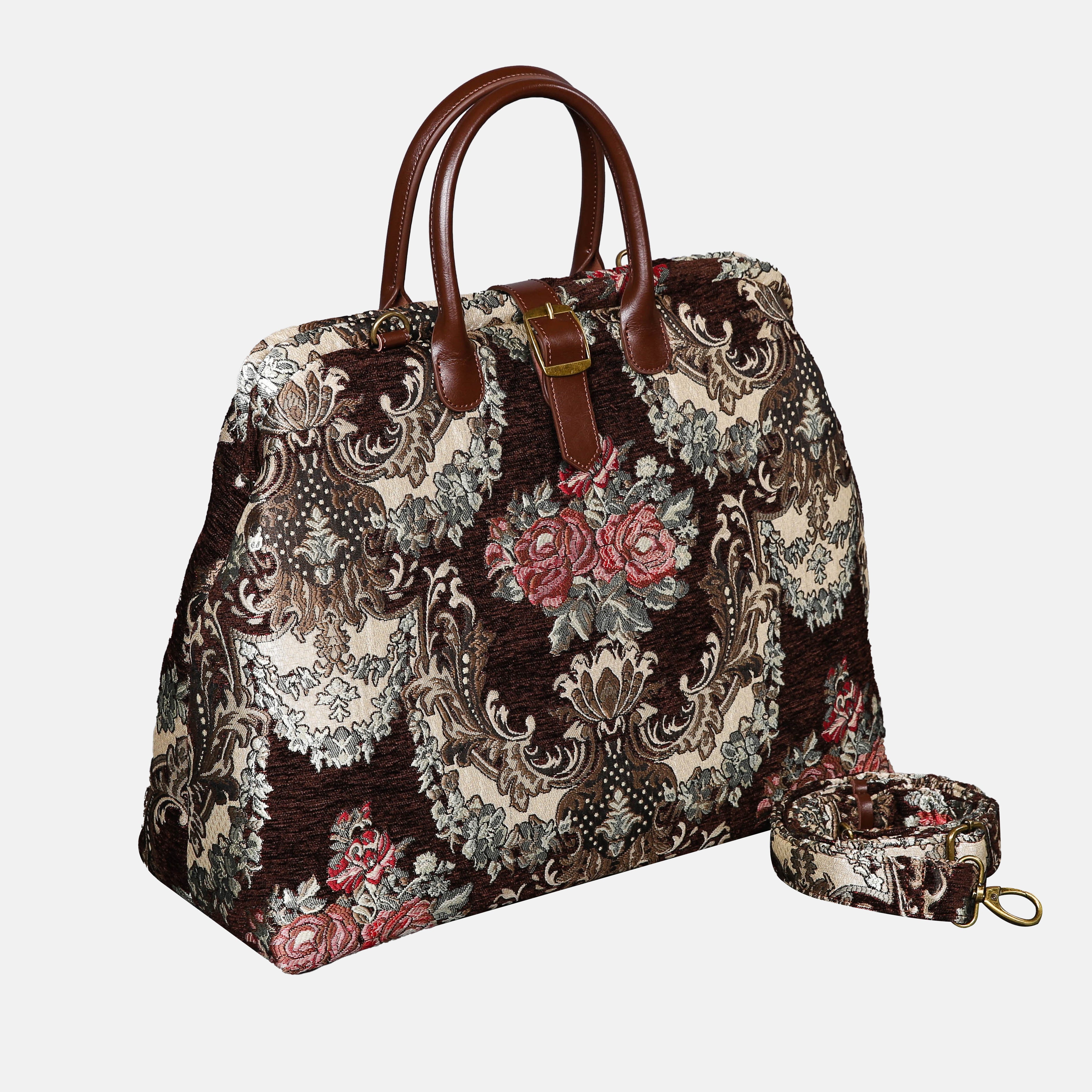 BROCADE Brown Mary Poppins Weekender carpet bag MCW Handmade-2