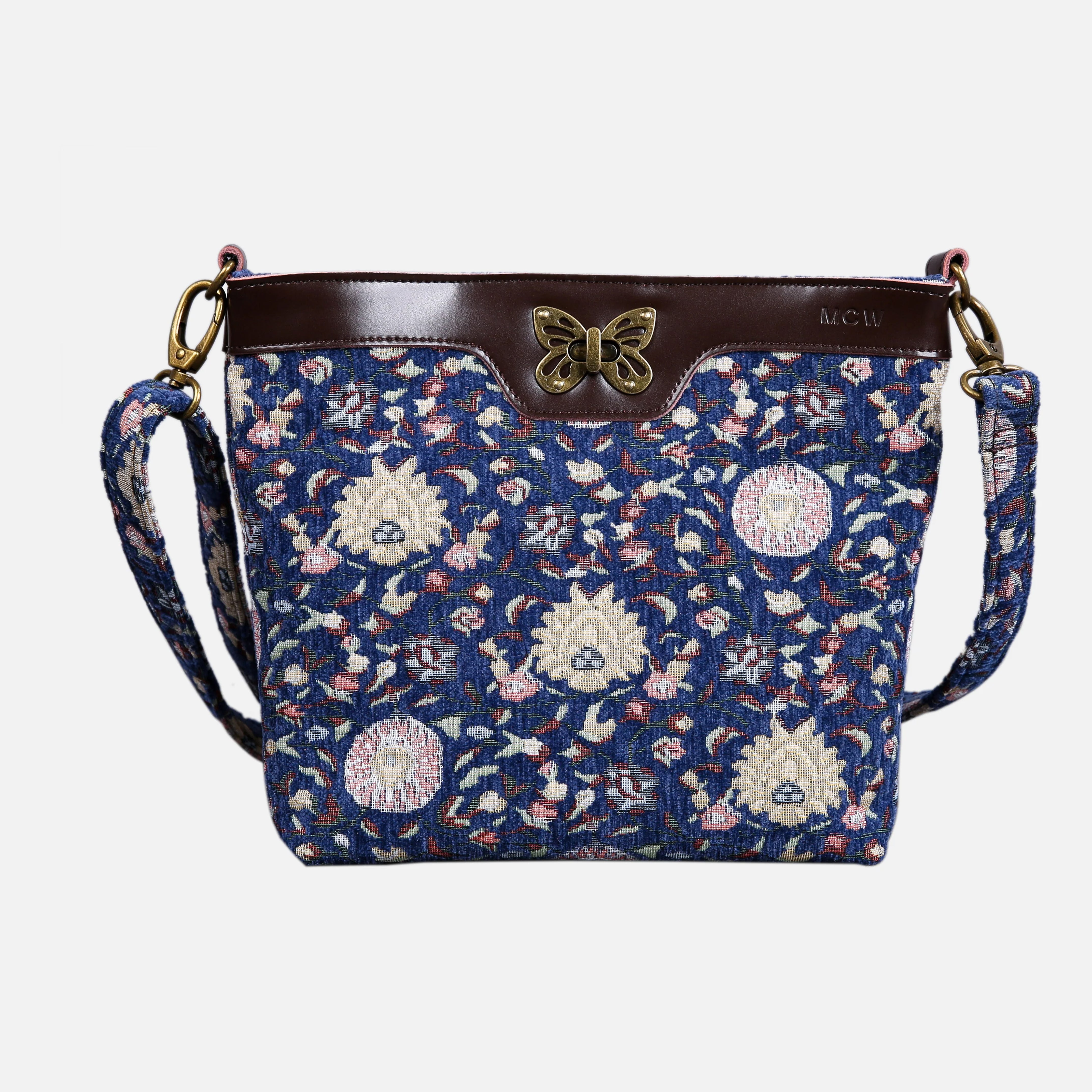 Oriental Blue Butterfly Crossbody Bag