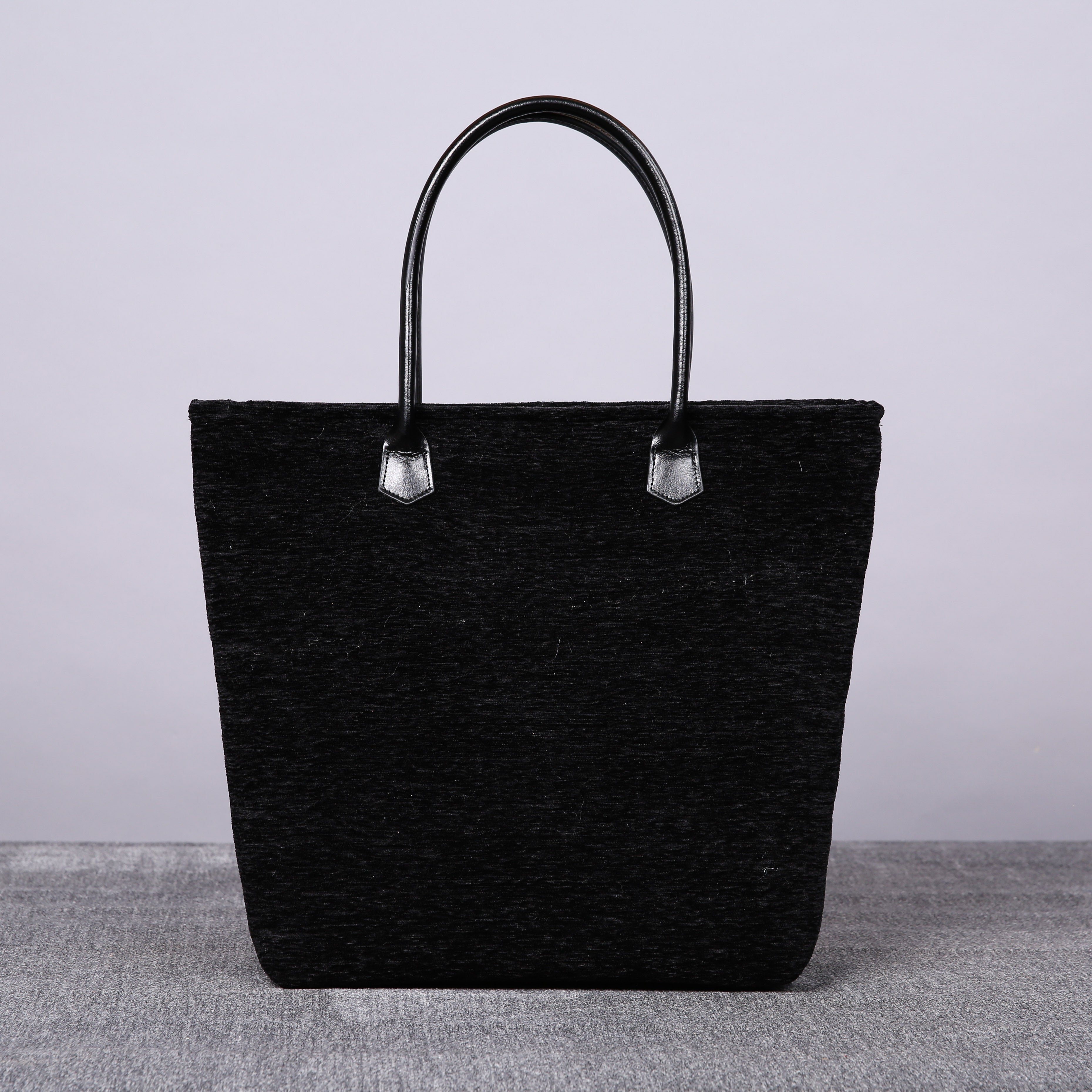 Luxury Monogrammed Black Tote carpet bag MCW Handmade-6
