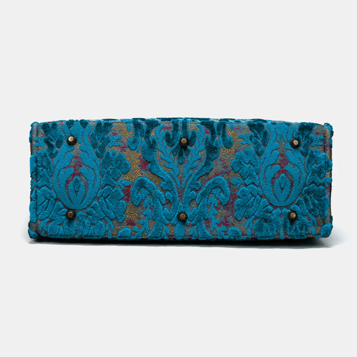 Burnout Velvet Aqua Blue Laptop Work Tote bottom