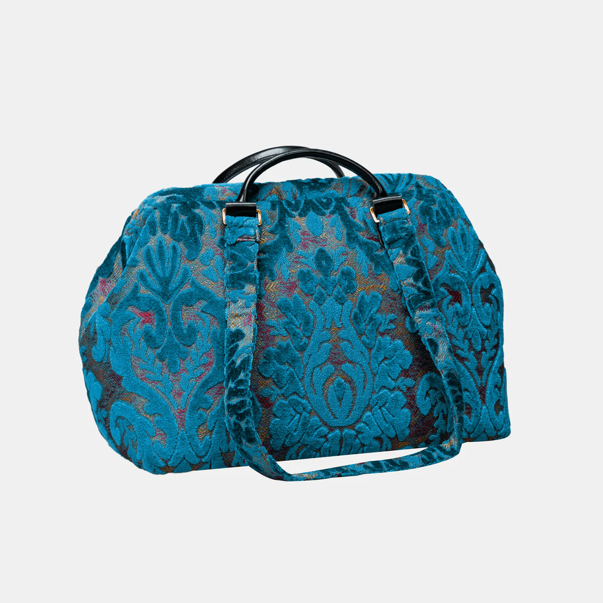 Burnout Velvet Aqua Blue Knitting Project Bag inside