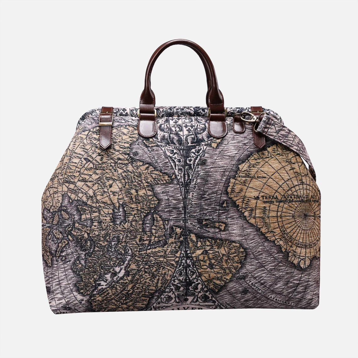 Ancient World Map Men's Carpetbag carpet bag MCW Handmade-1