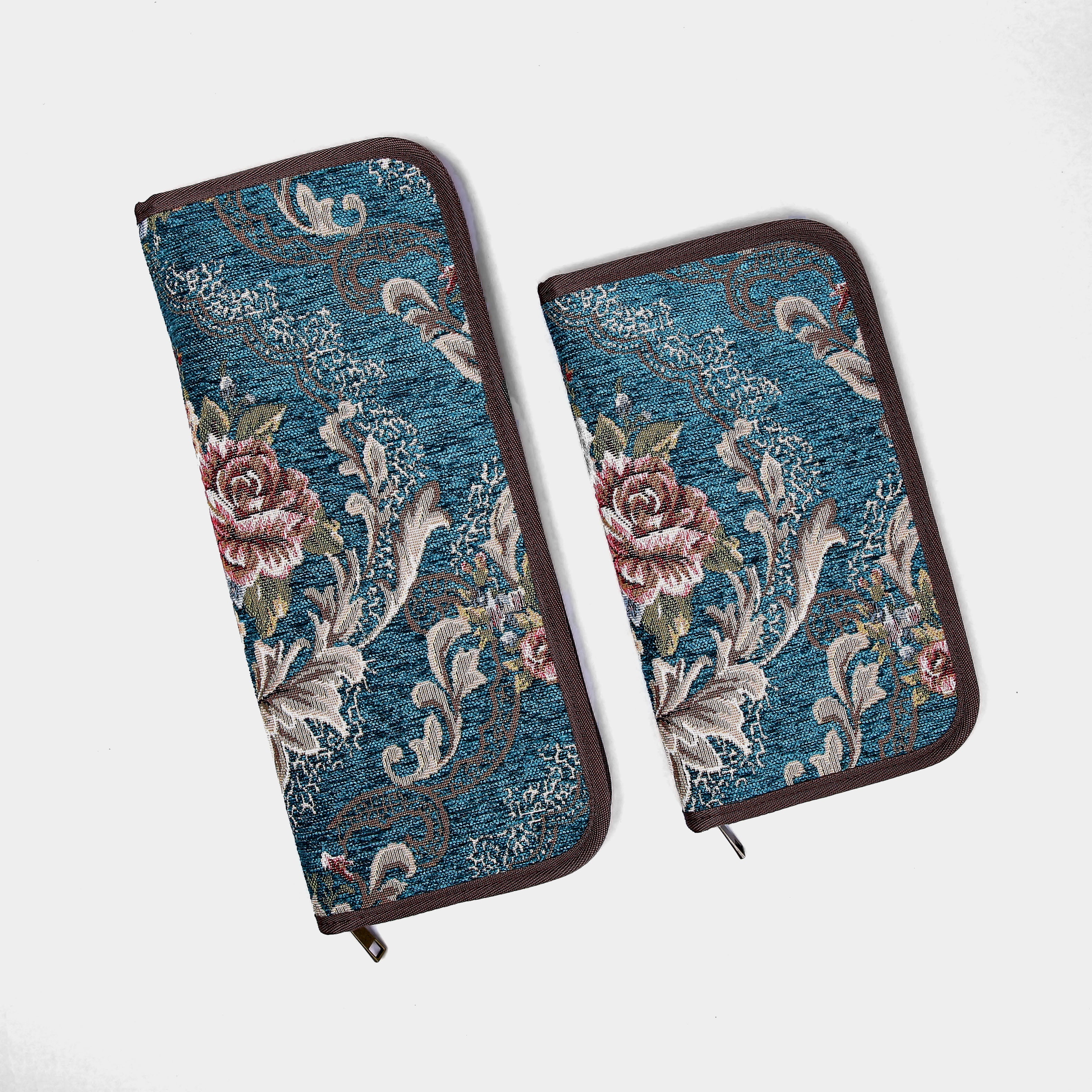 Floral Teal Carpet Needle Case