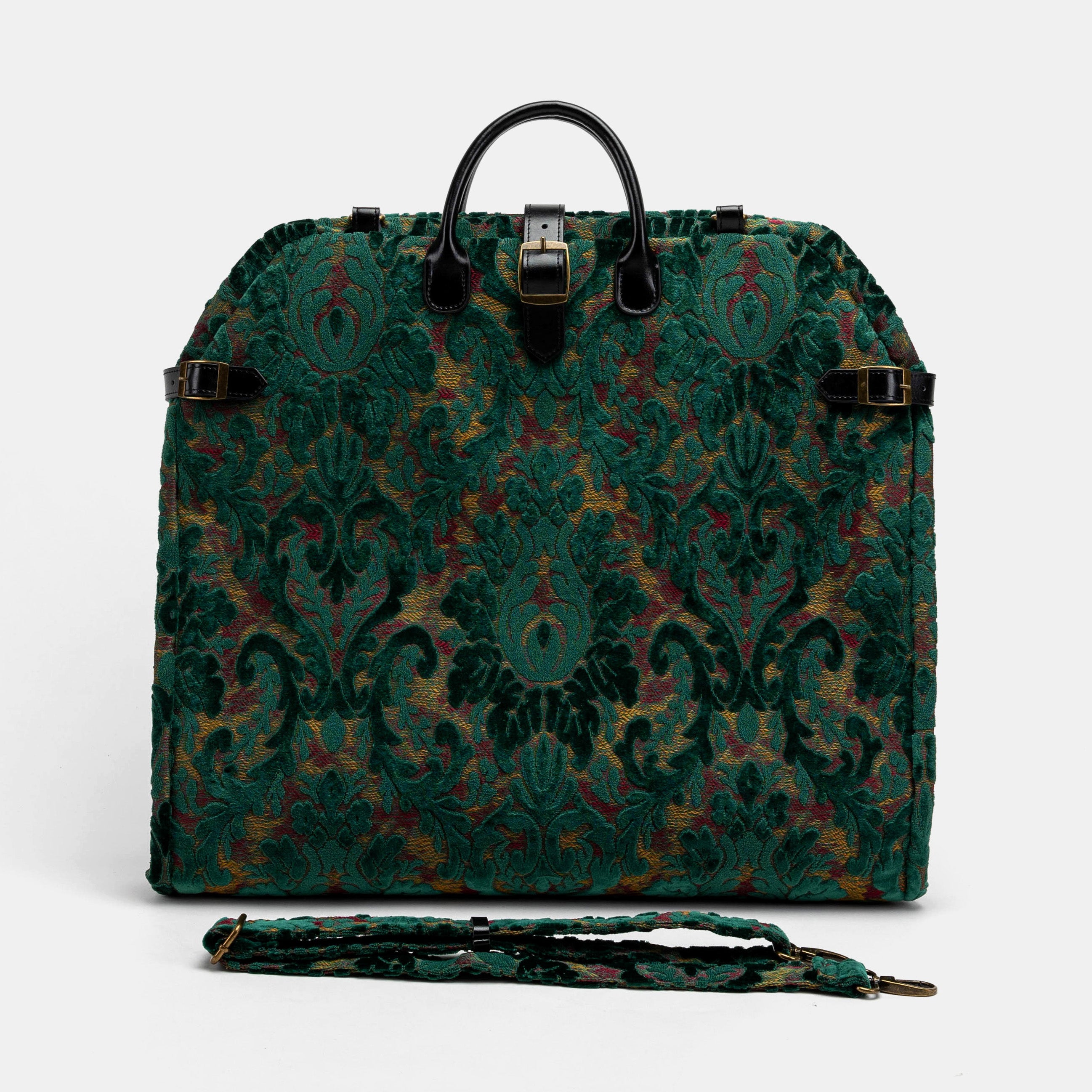 Burnout Velvet Jade Green Carpet Garment Bag Carpetbag of America  main