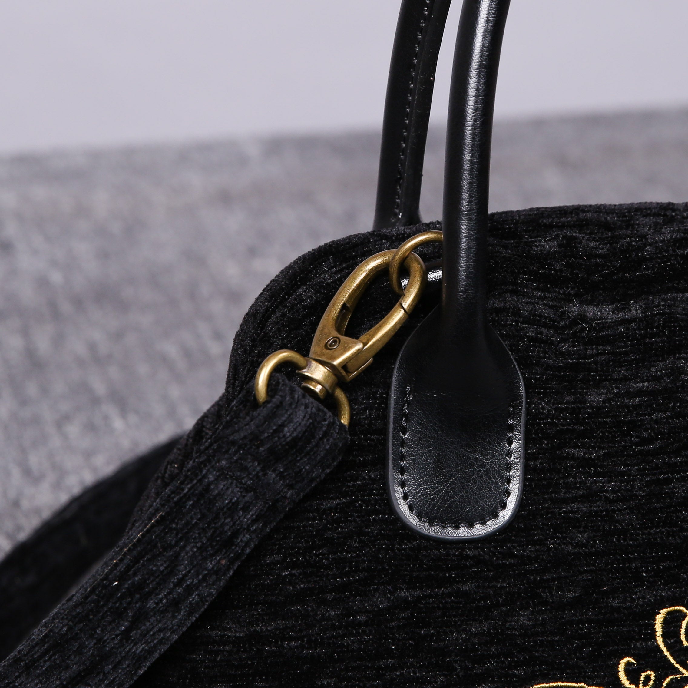 Luxury Monogrammed Black Satchels carpet bag MCW Handmade