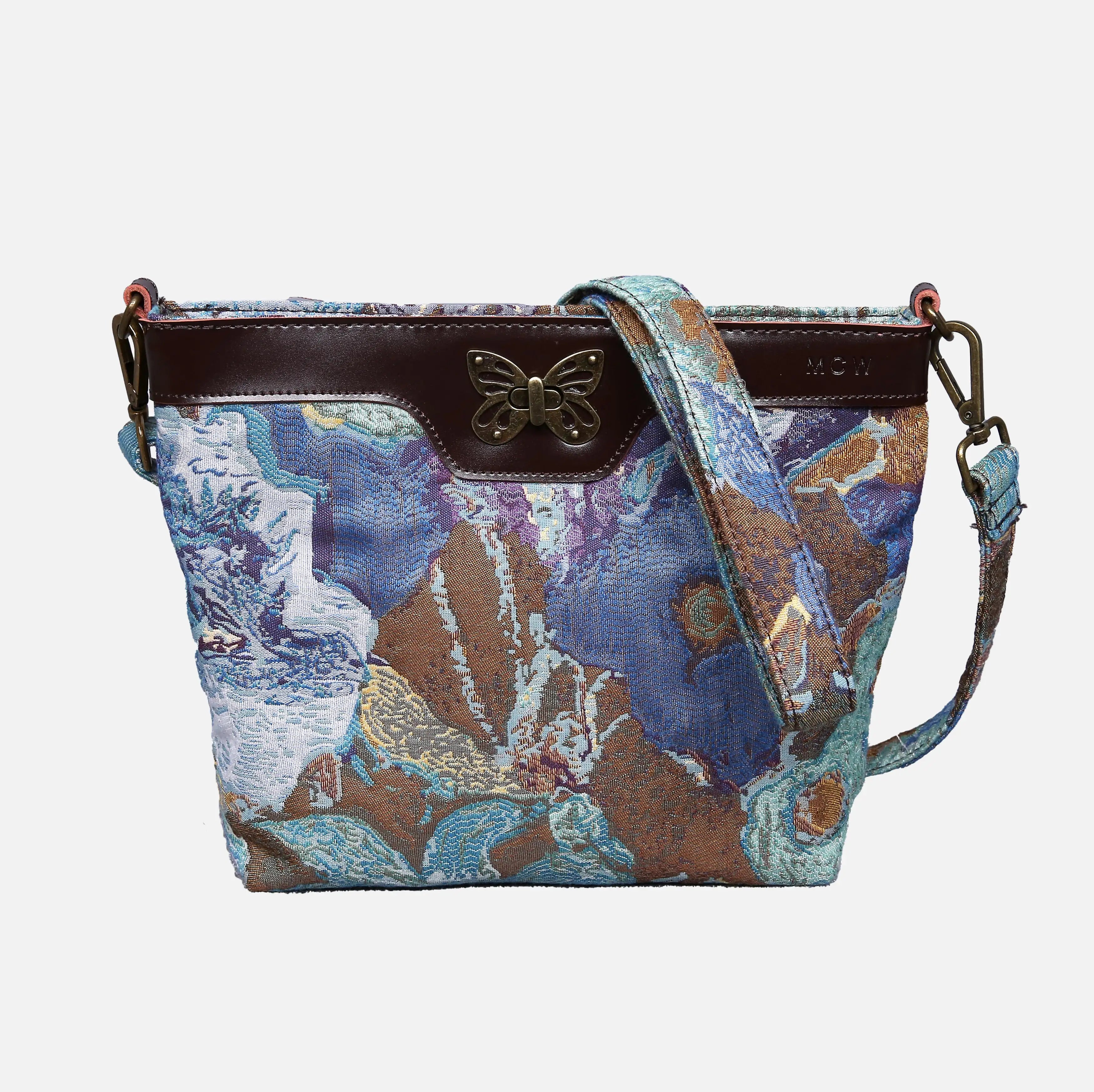 Abstract Blue Carpet Crossbody Bag carpet bag MCW Handmade of America main