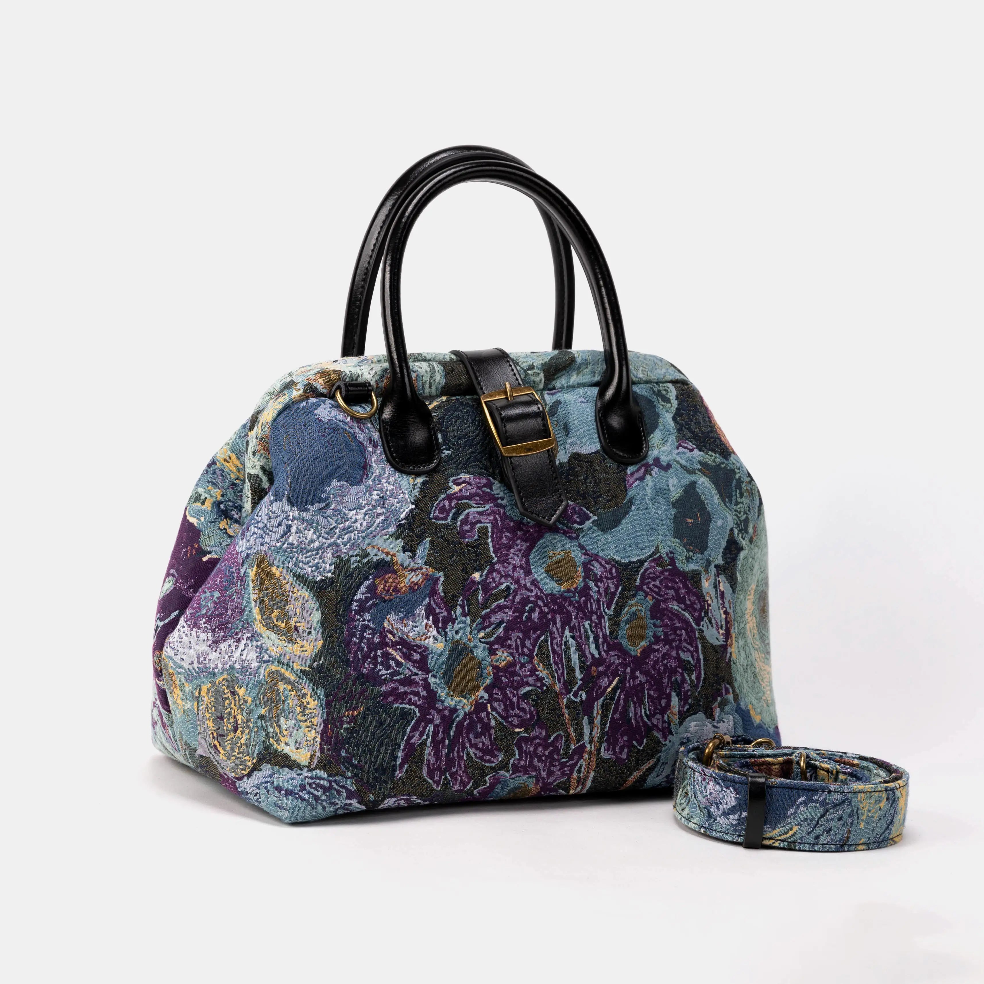 Abstract Blue Carpet Handbag Purse of America with shoulder strap
