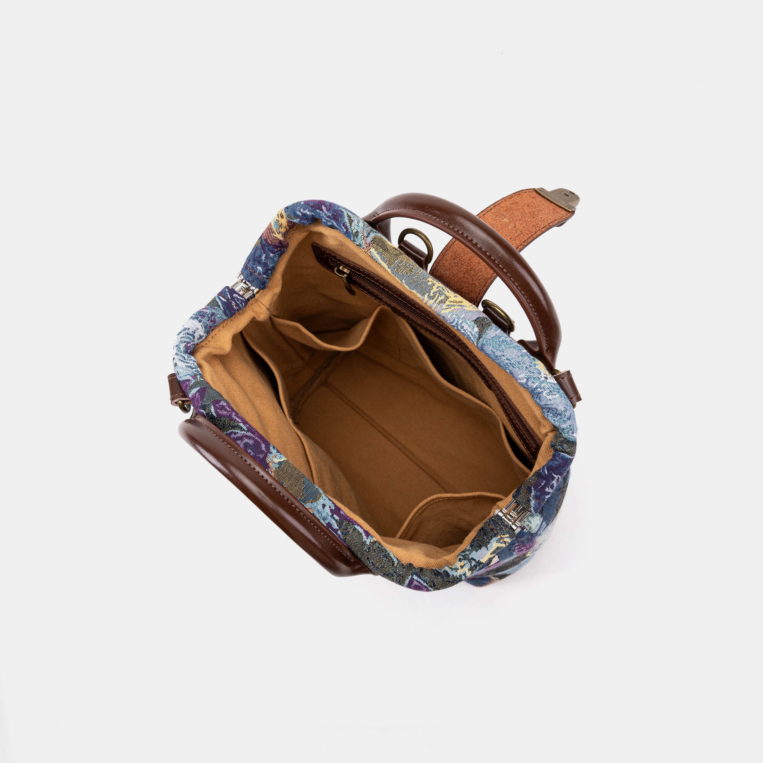 Abstract Blue Carpet Everyday Backpack Carpetbag of America inside