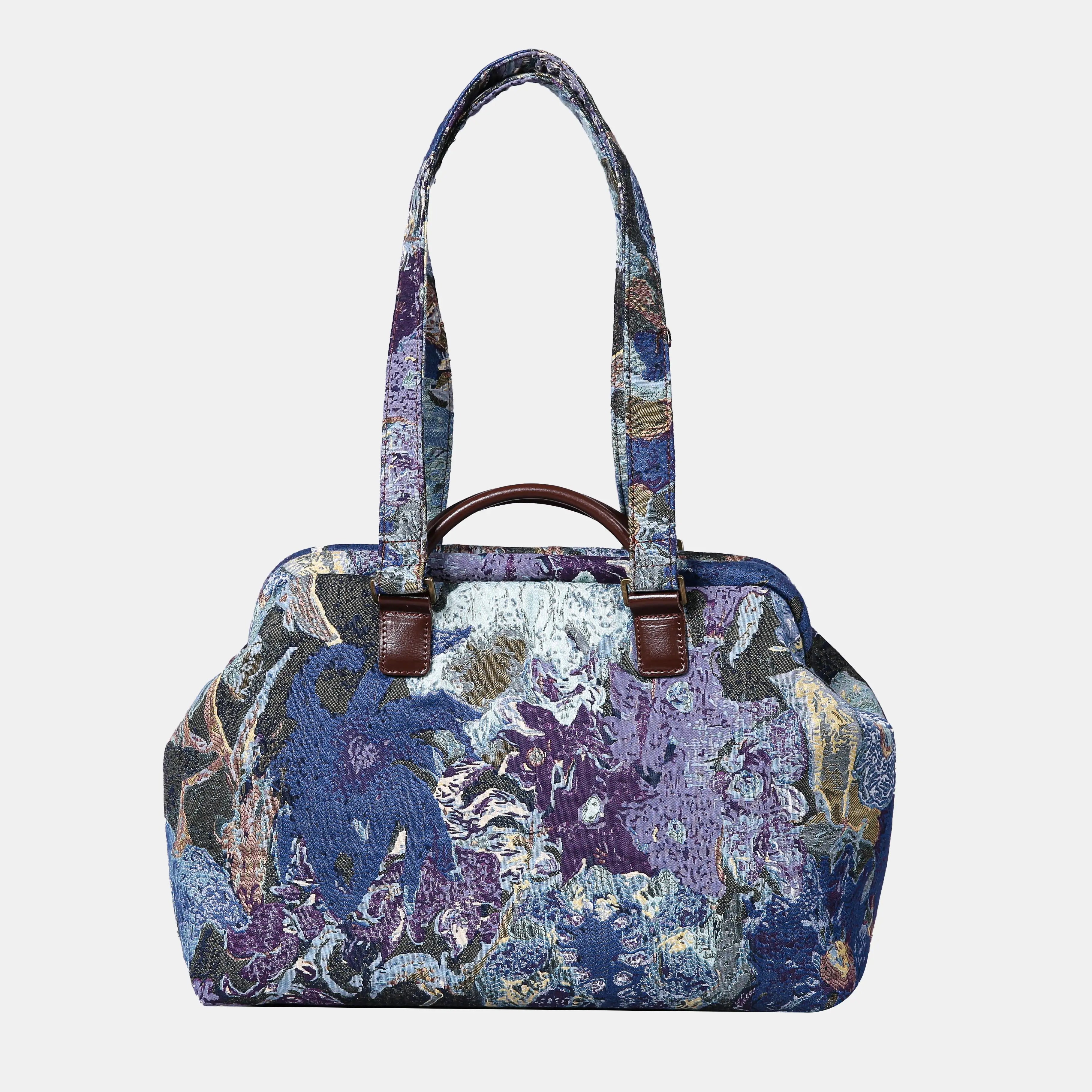 Abstract Blue Knitting Project Bag  of America-with shoulder strap