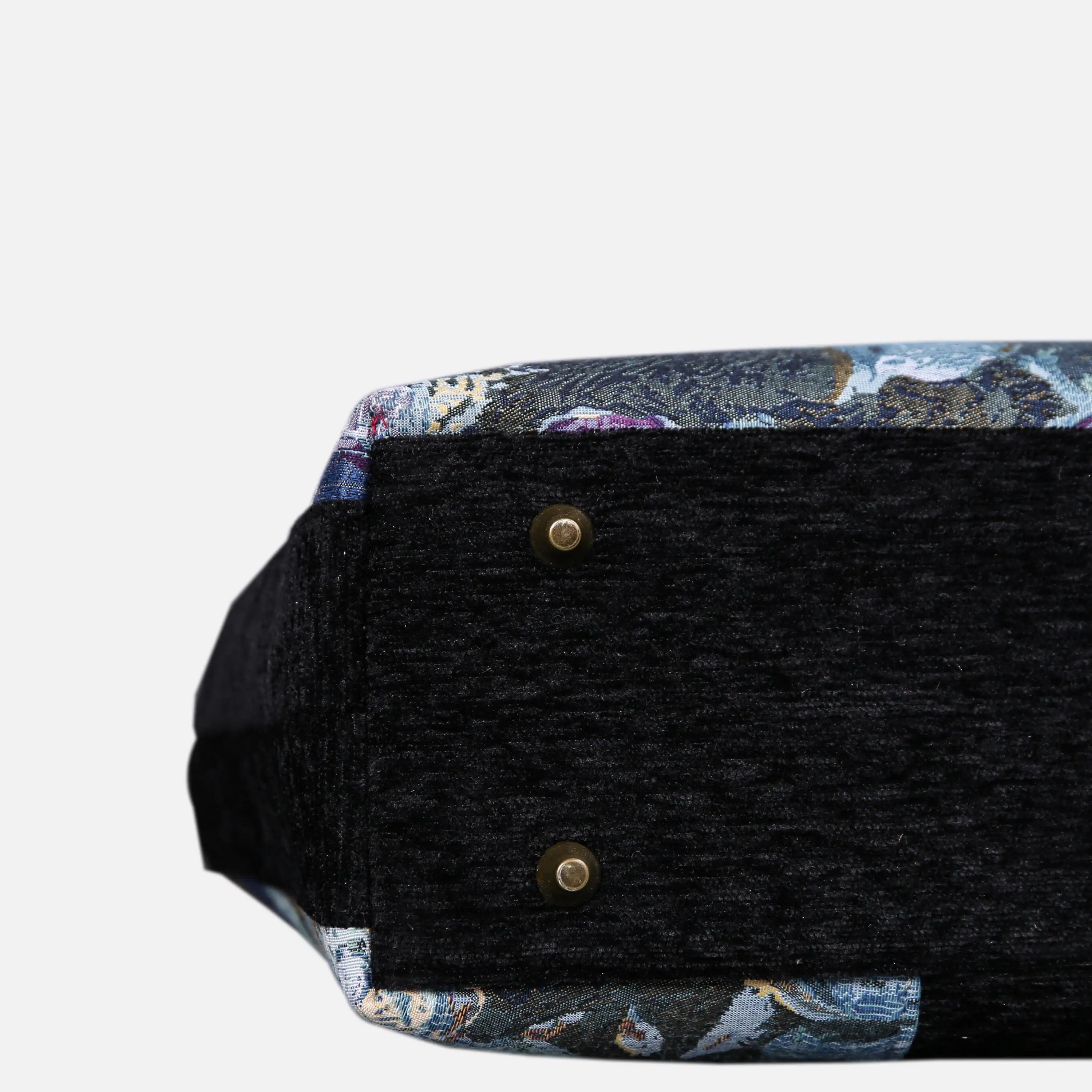 Abstract Blue carpet bag of America bottom details