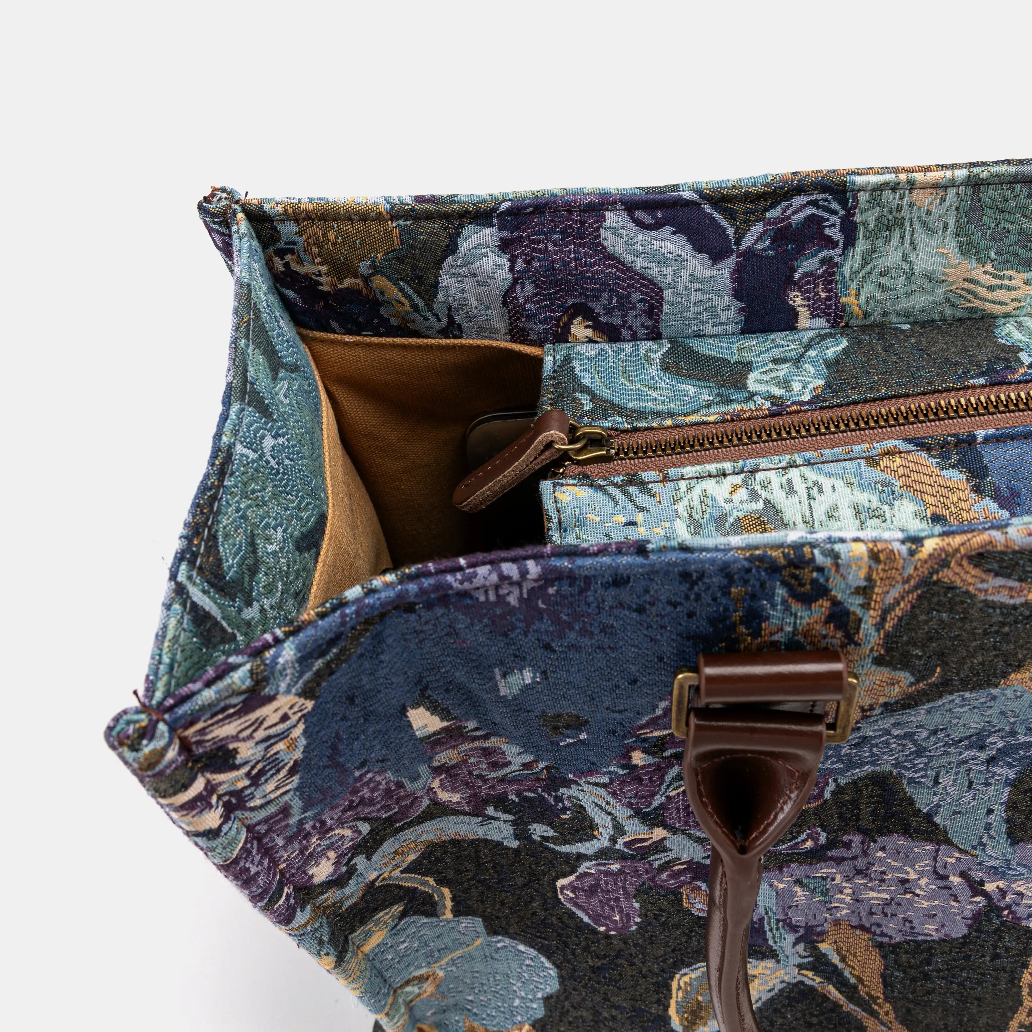 Abstract Blue Laptop Work Tote of America detail