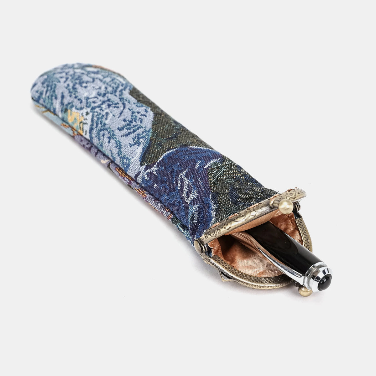 Abstract Blue Solo Pen Case Carpetbag of America in use