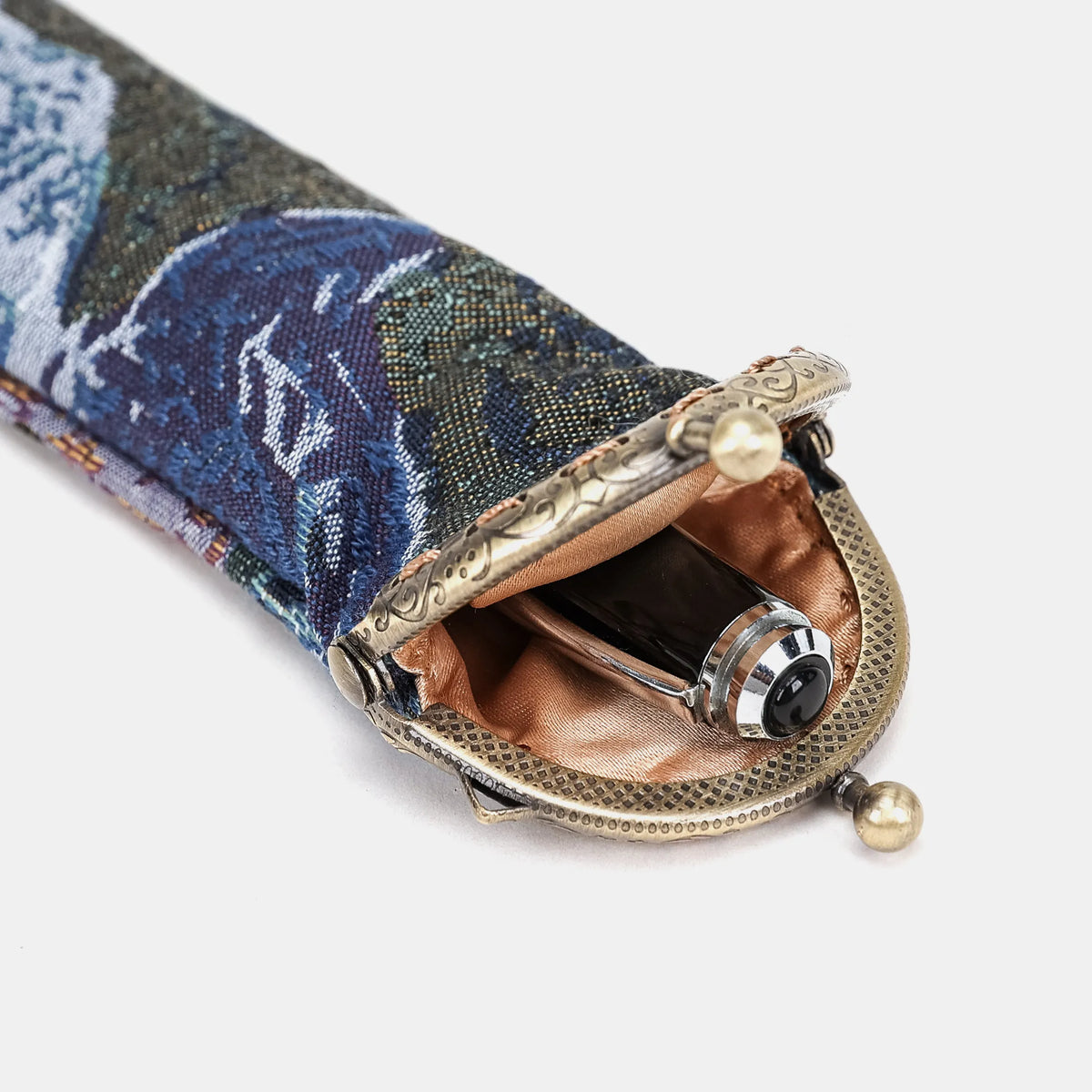Abstract Blue Solo Pen Case Carpetbag of America open