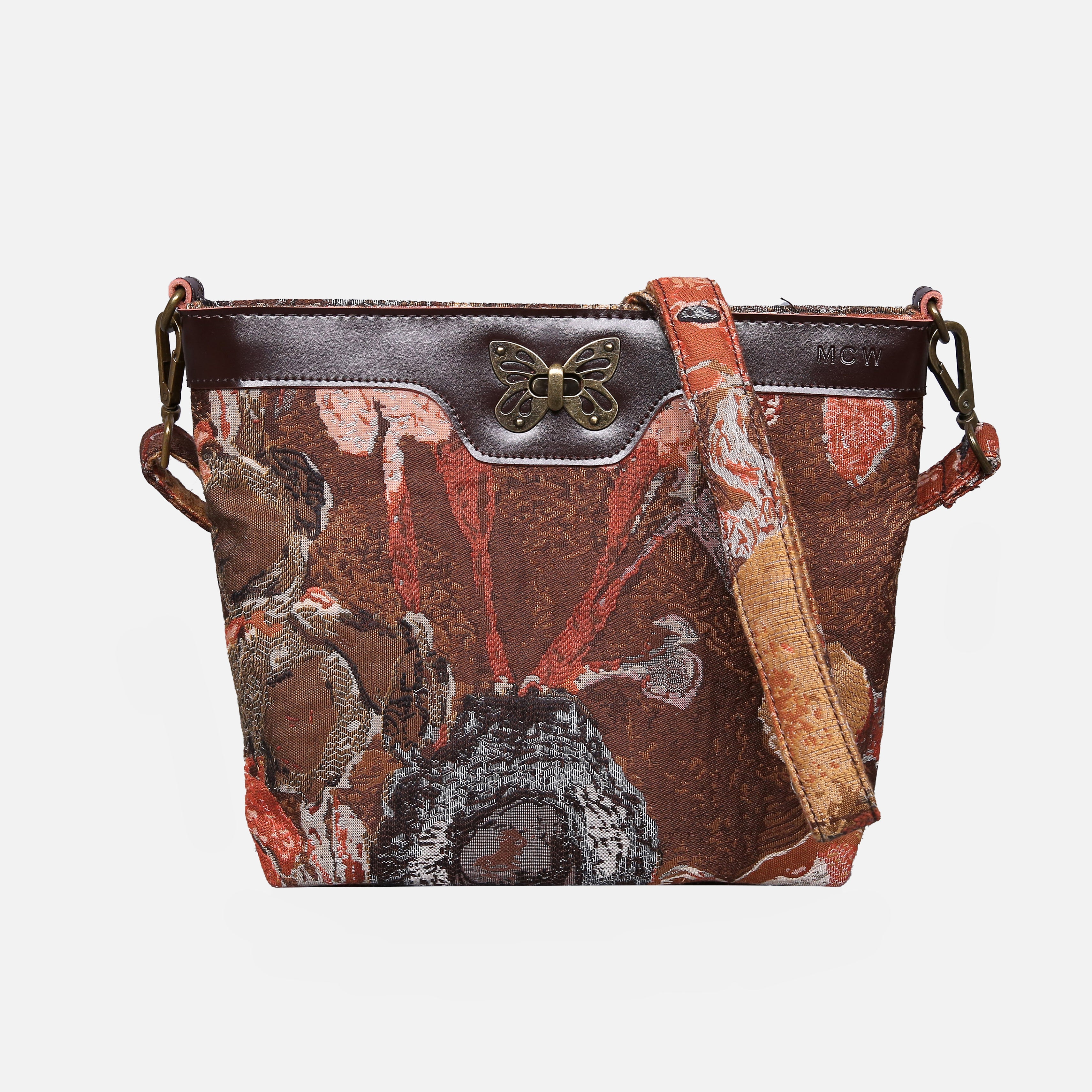 Abstract Brown Carpet Crossbody Bag carpet bag MCW Handmade of America main