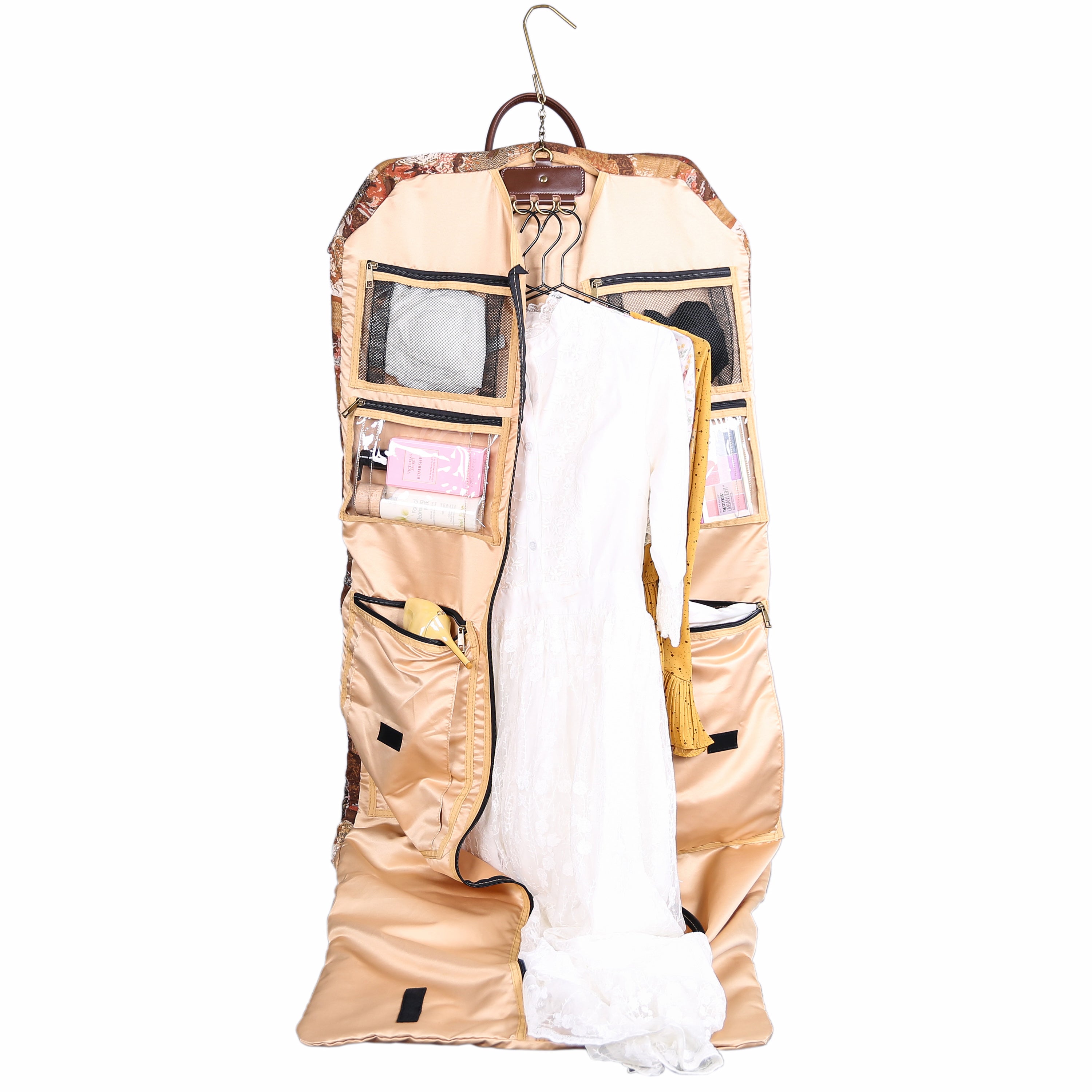 Abstract Brown Carpet Garment Bag carpet bag of America in use