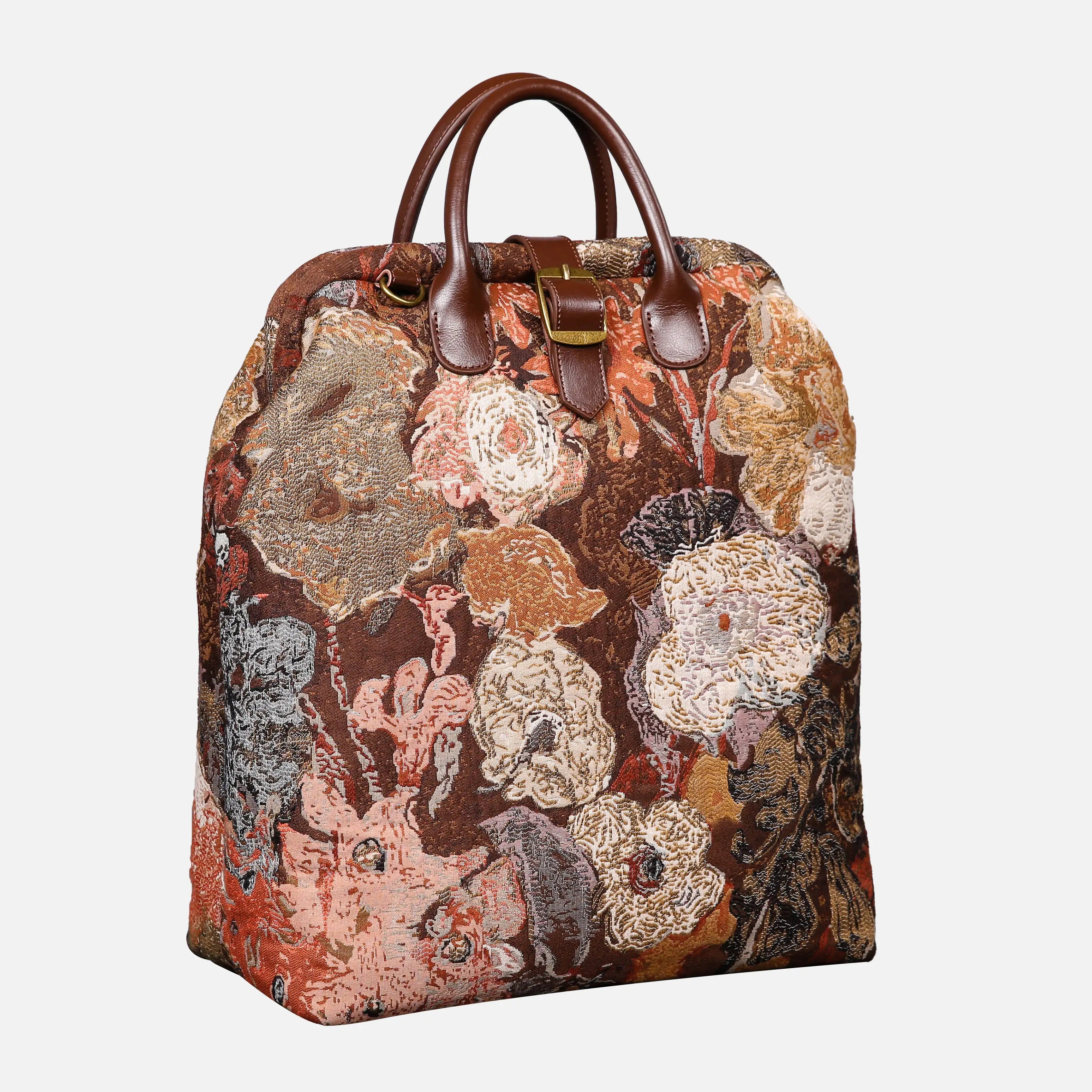 Abstract Brown Carpet Laptop Backpack Carpetbag of America front side