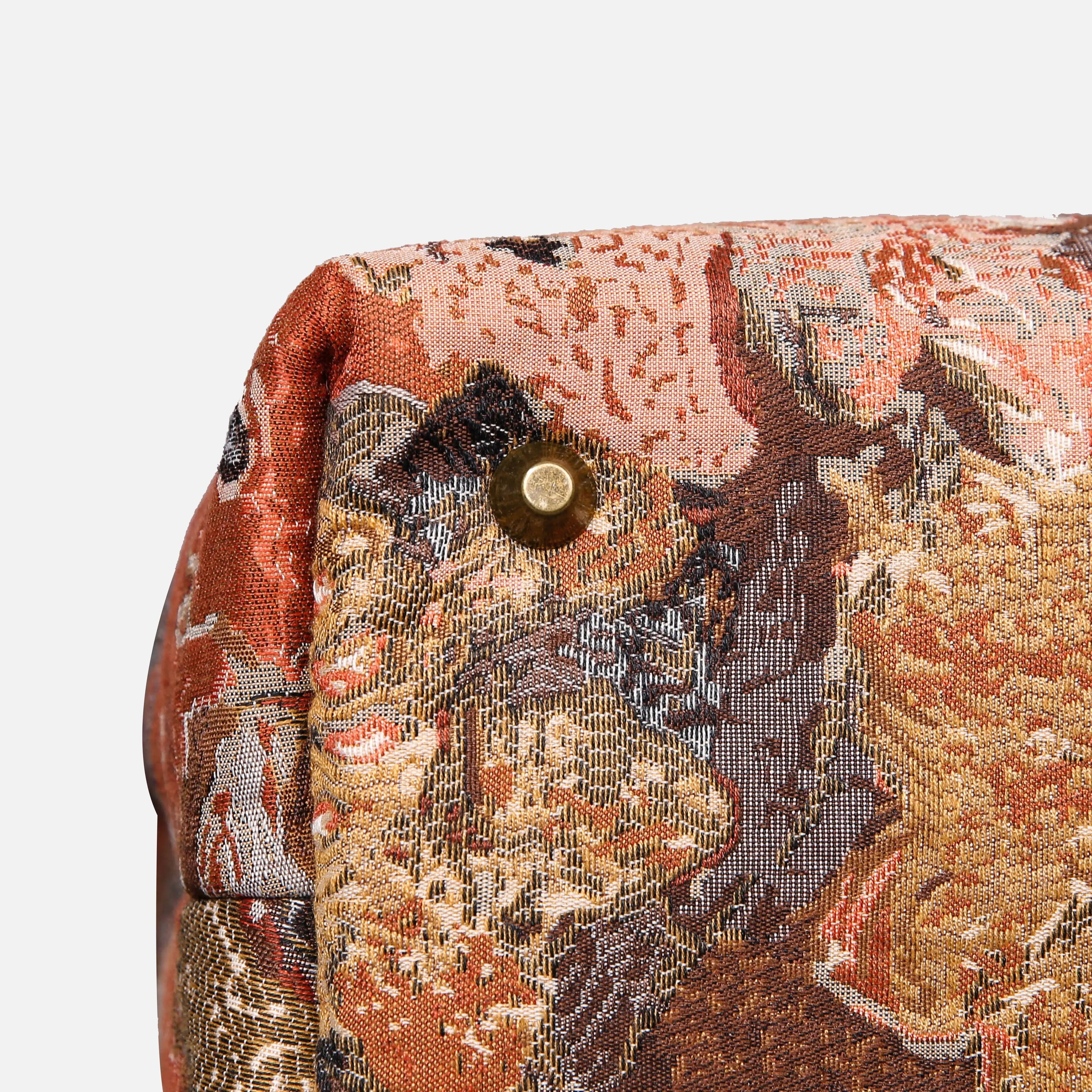 Abstract Brown Carpet Laptop Backpack Carpetbag of America bottom