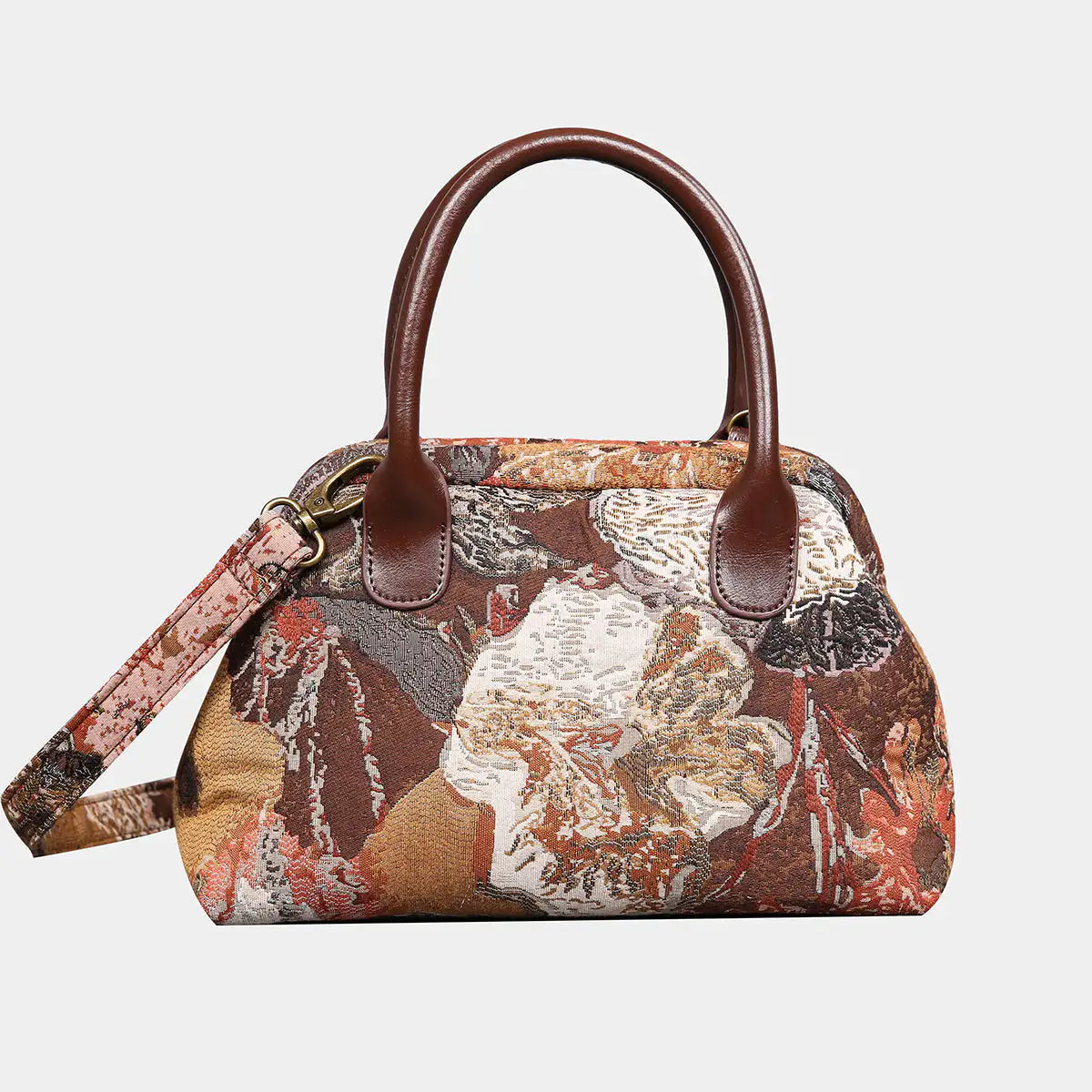 Abstract Brown Carpet Satchel carpet bag MCW Handmade of America main