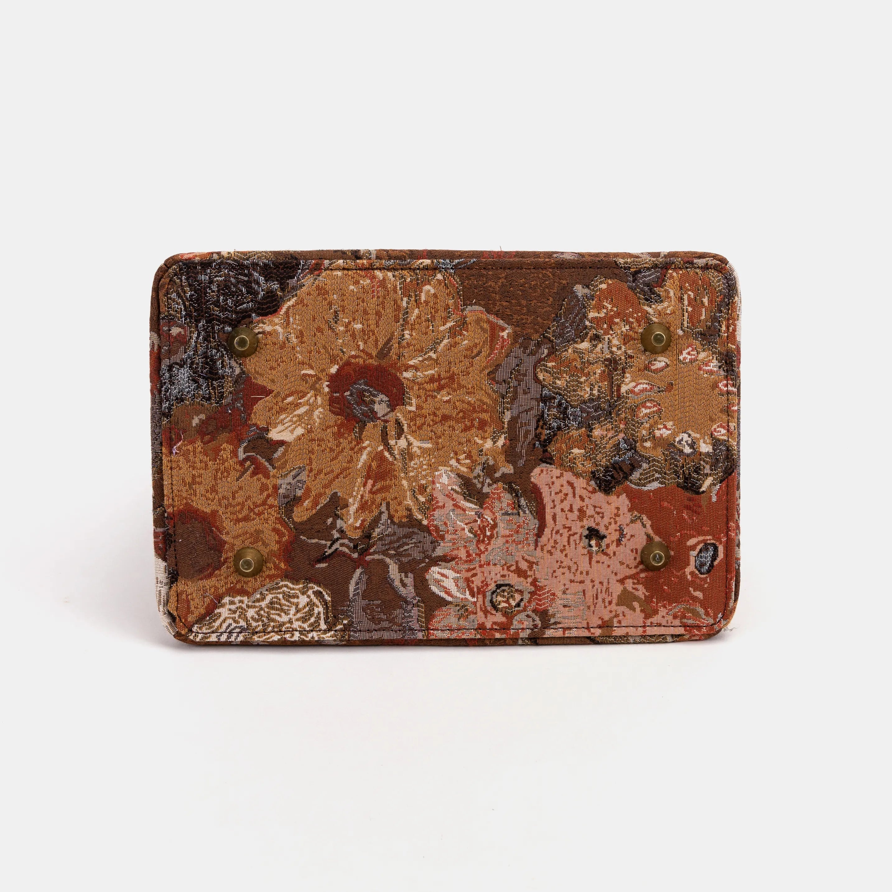 Abstract Brown Cecile Carpet Purse Gladstone Bag of America bottom