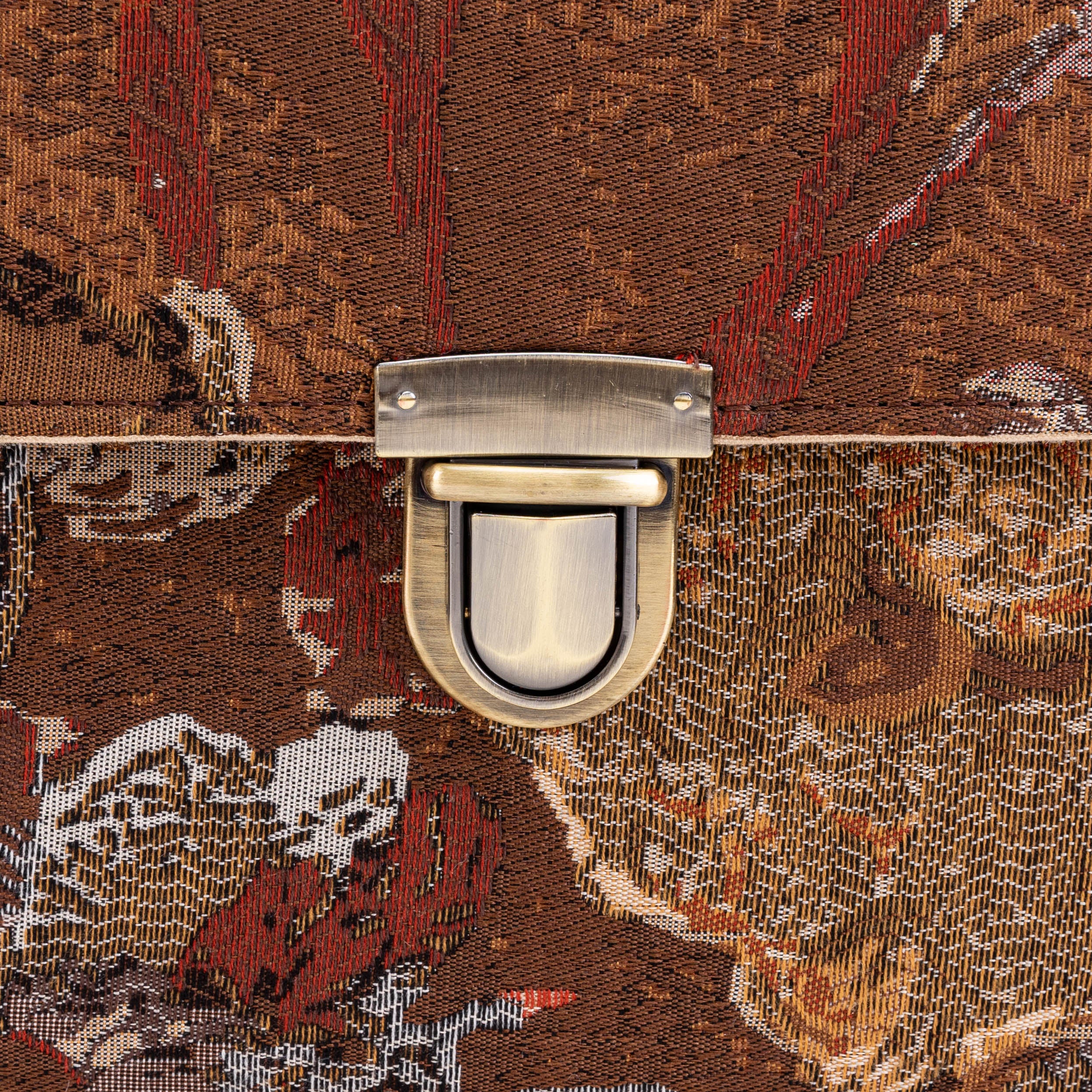 Abstract Brown Clara Medium Train Case Purse of America  detail