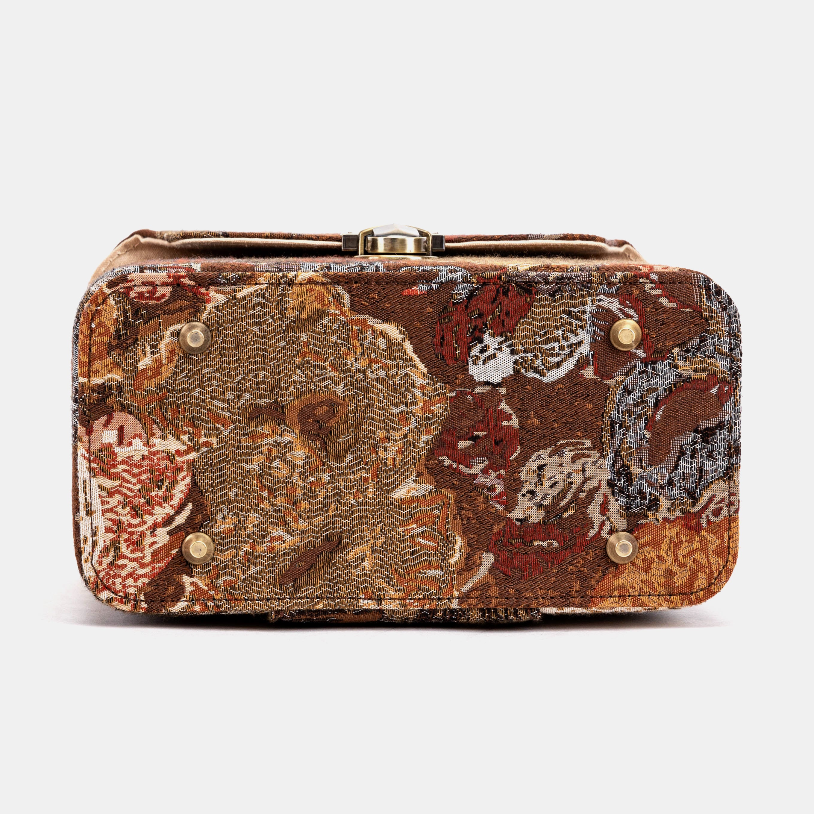Abstract Brown Clara Medium Train Case Purse  of America  bottom