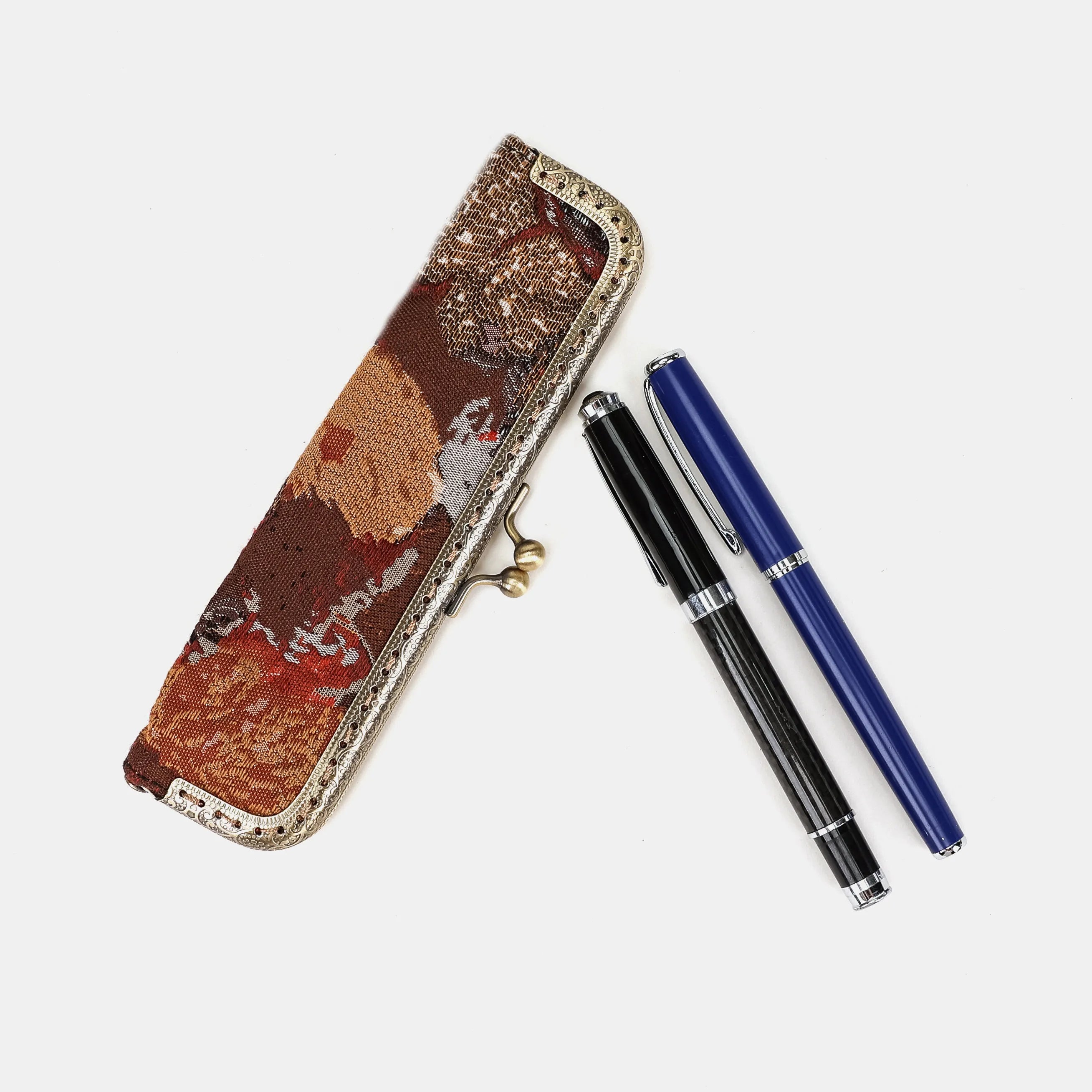 Abstract Brown Duo Pen Case Carpetbag of America main