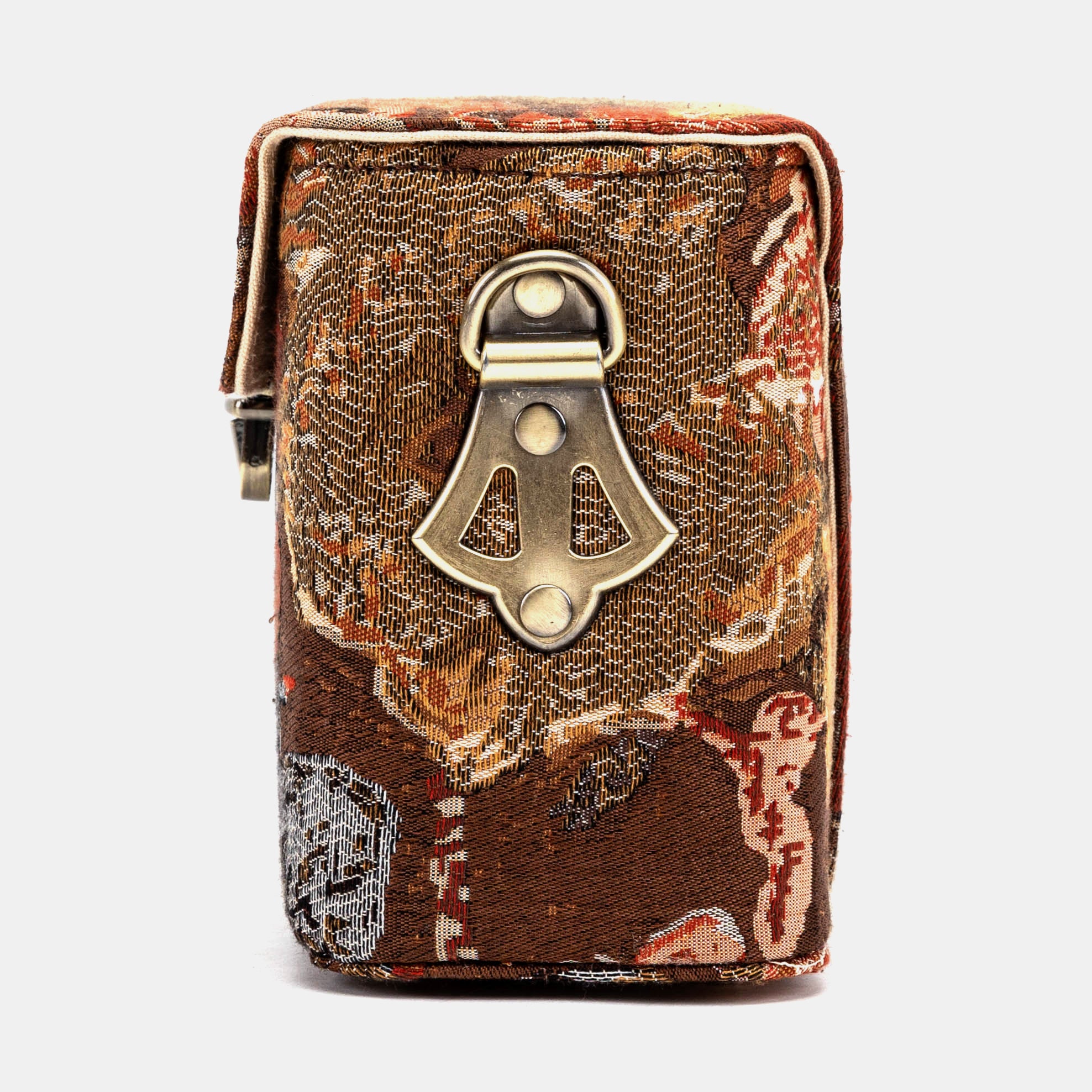 Abstract Brown Emma Small Train Case Crossbody of America side