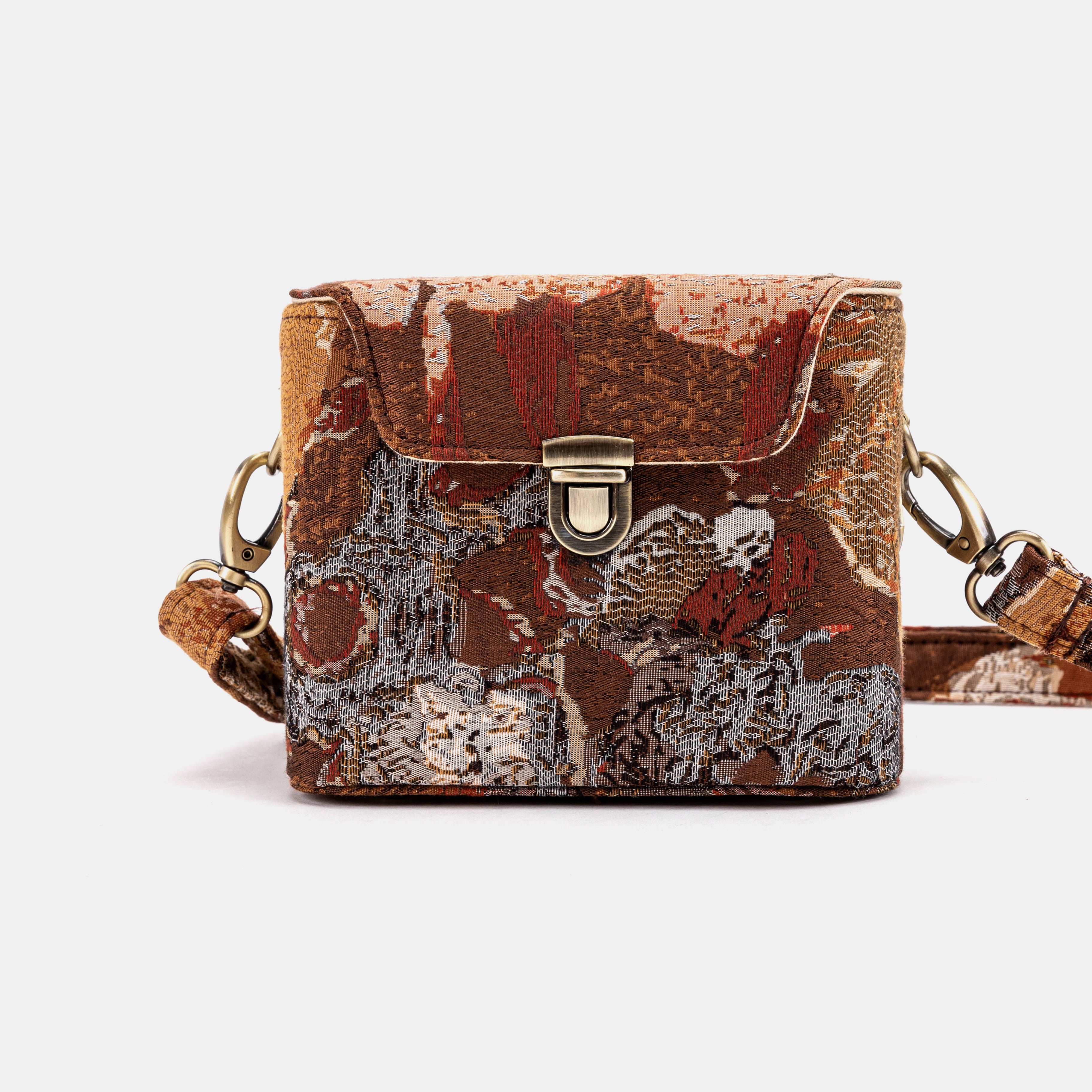 Abstract Brown Emma Small Train Case Crossbody of America main