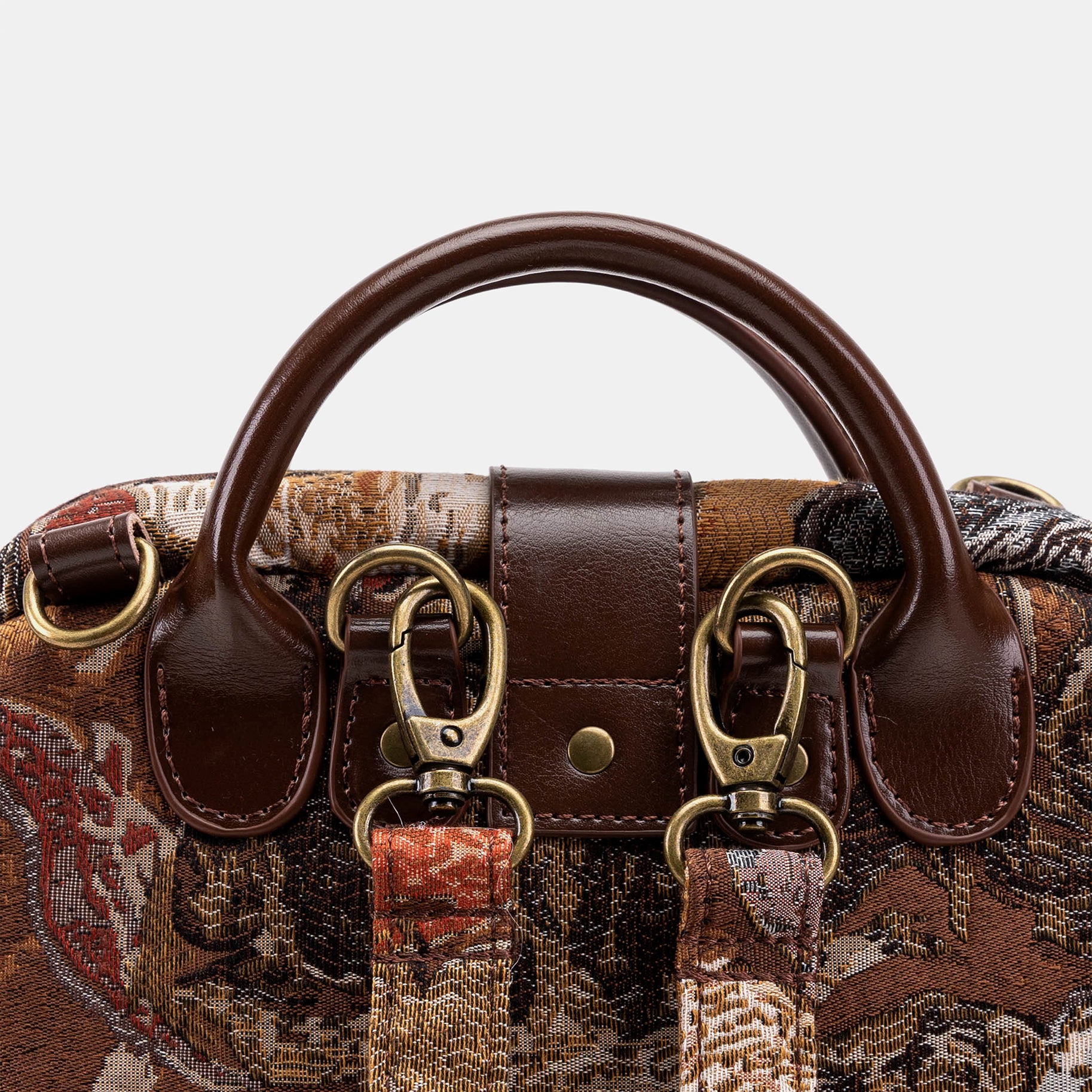 Abstract Brown Carpet Everyday Backpack Carpetbag of America back clasp