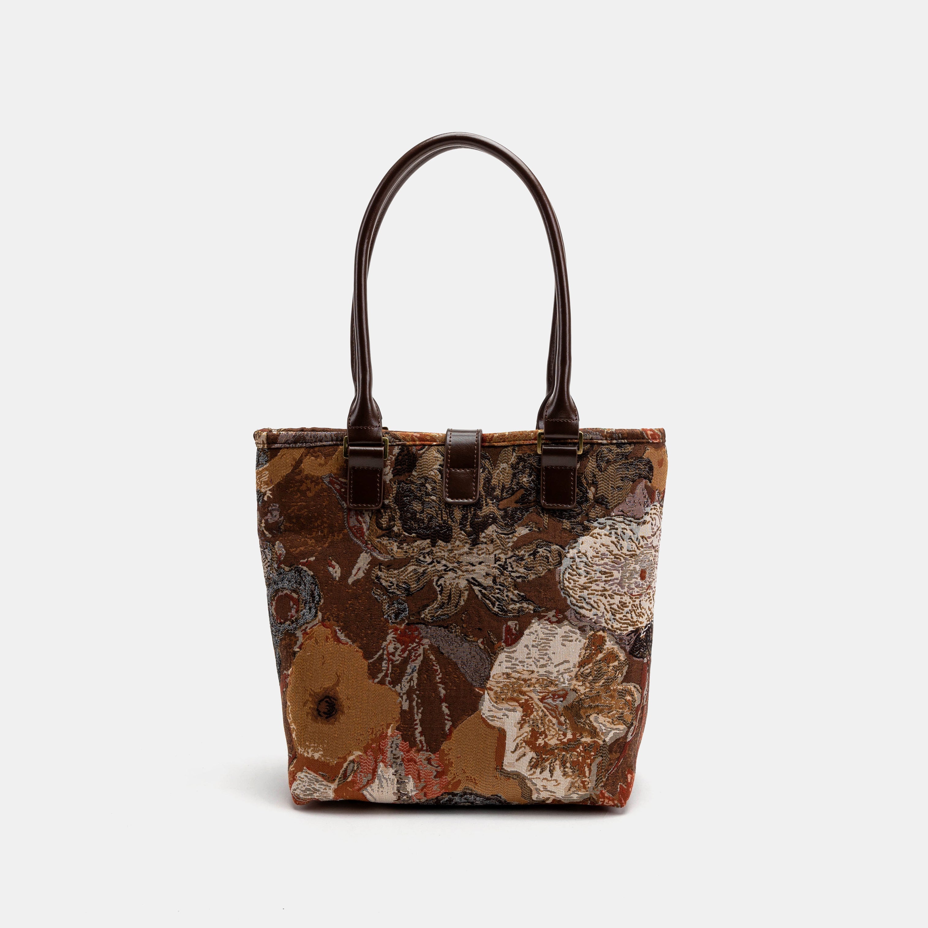 Abstract Brown Everyday Tote Bag Carpetbag of America  back