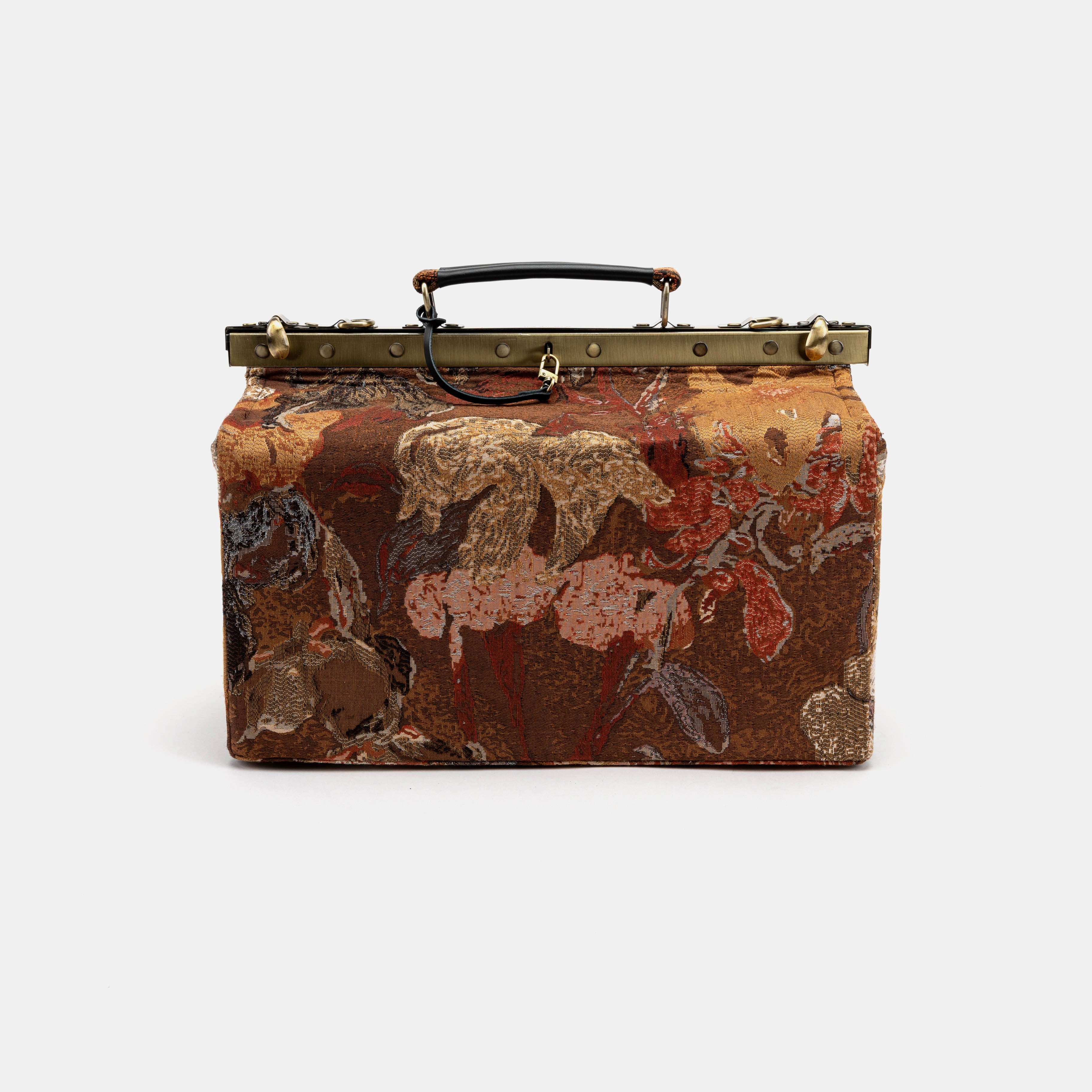 Abstract Brown Genevieve Carpet Gladstone Bag of America  front