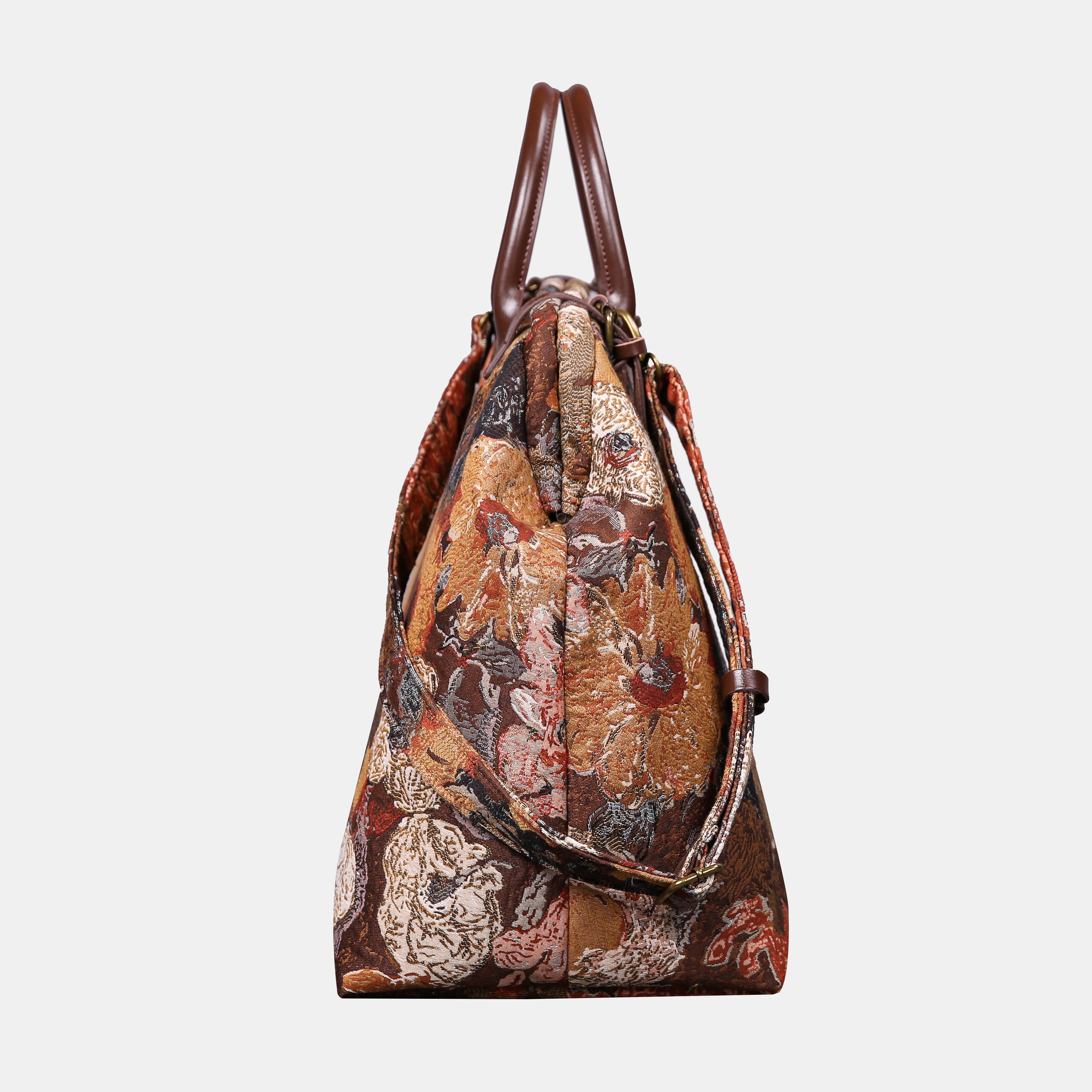Abstract Brown Large Carpetbag   of America side
