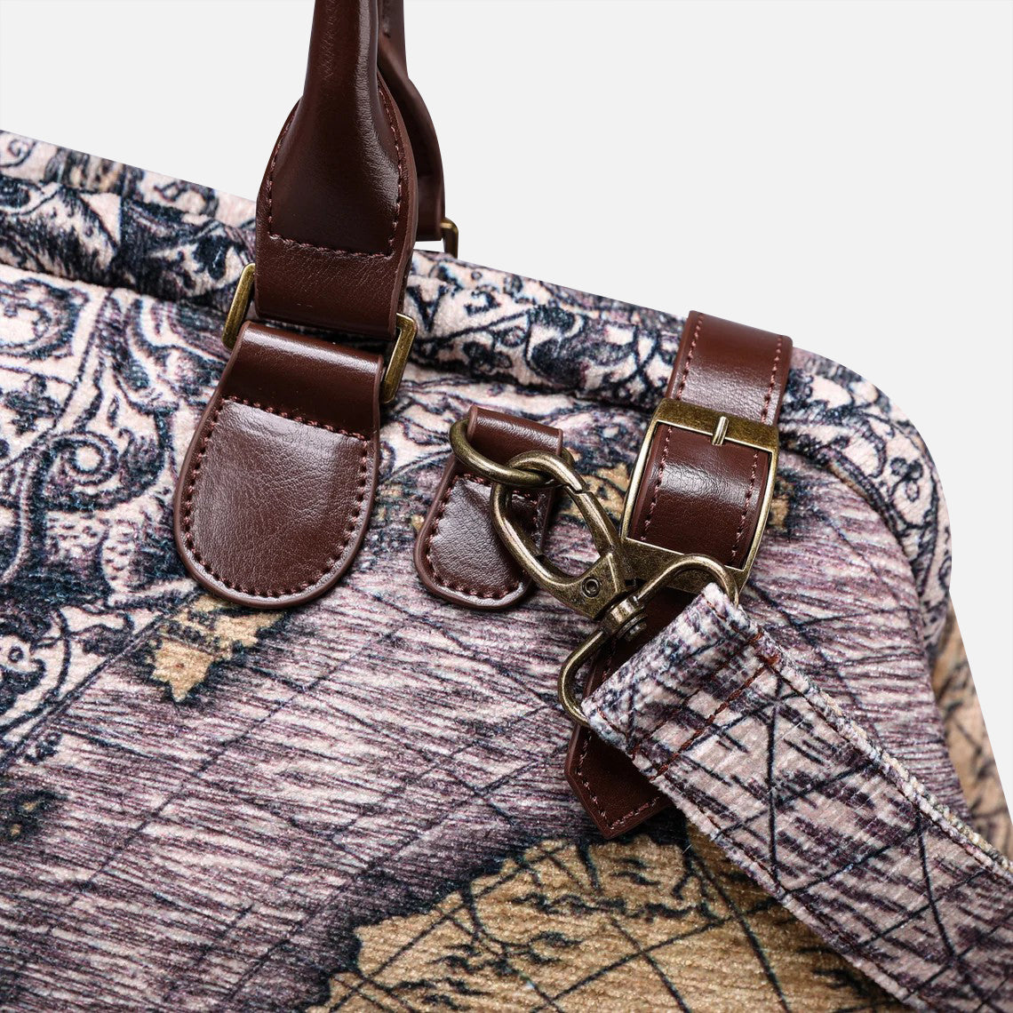 Ancient World Map Men's Carpetbag of America details-7
