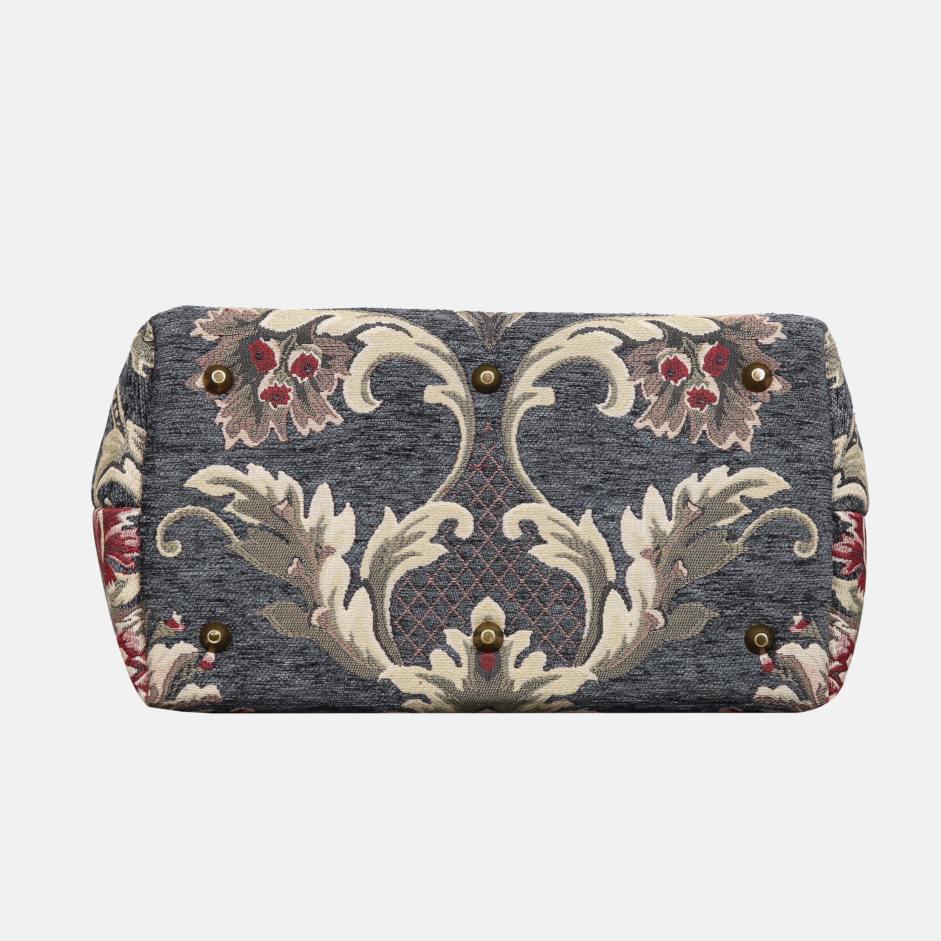 Baroque Floral Green Gray Carpet Handbag Purse carpet bag MCW Handmade of America bottom