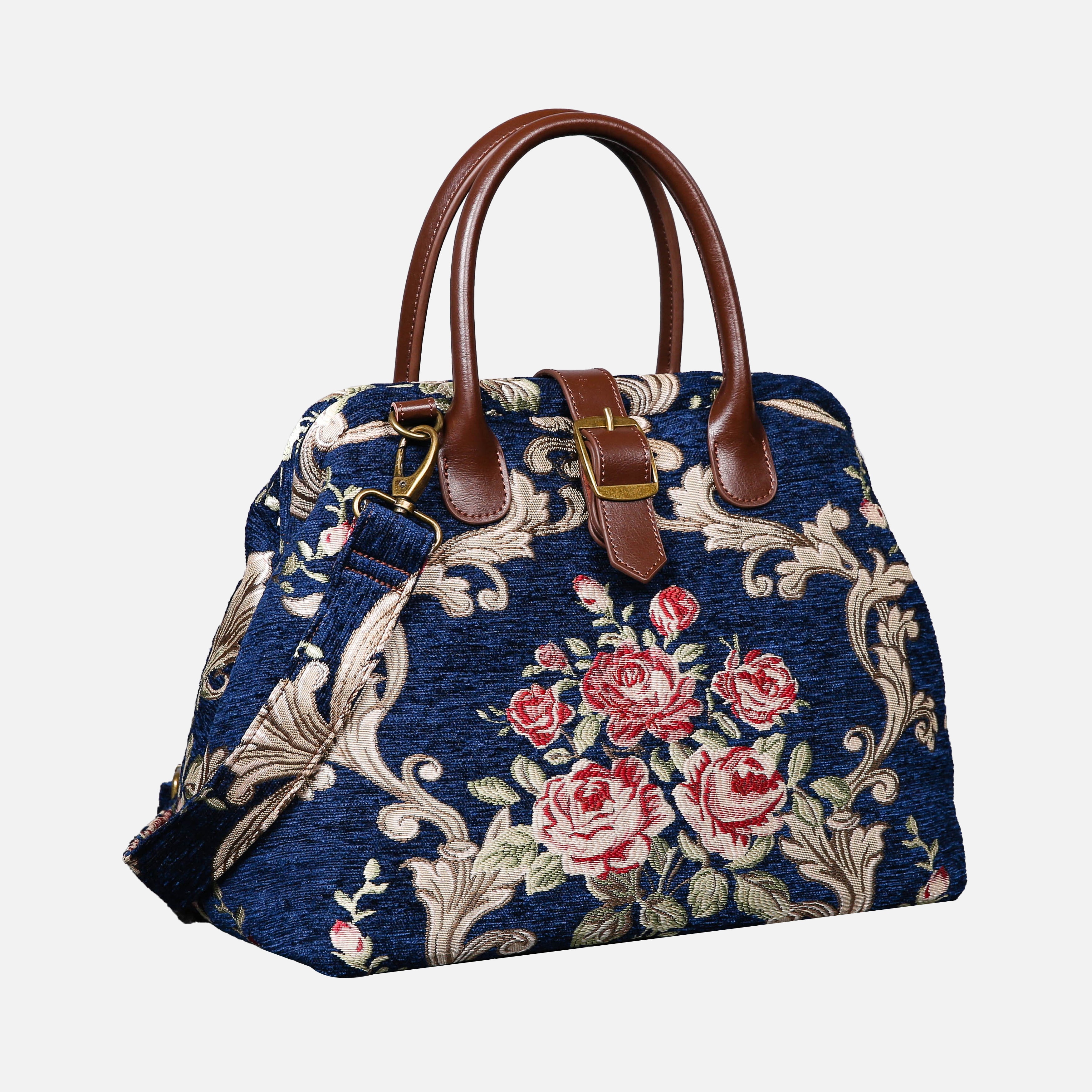 Baroque Garden Blue Carpet Handbag Purse carpet bag MCW Handmade of America front