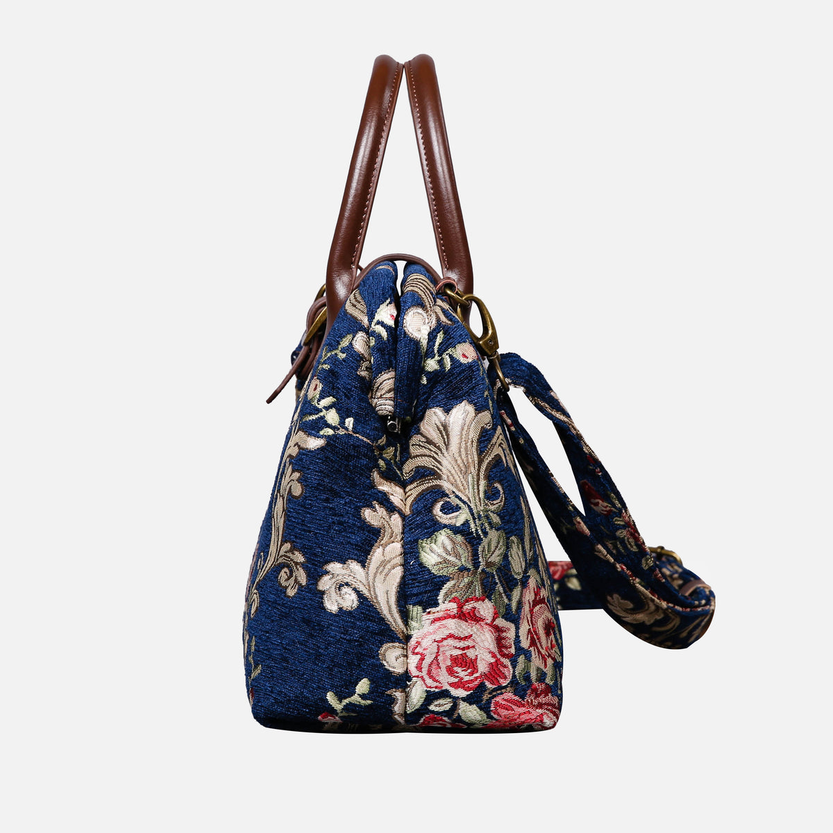 Baroque Garden Blue Carpet Handbag Purse carpet bag MCW Handmade of America side