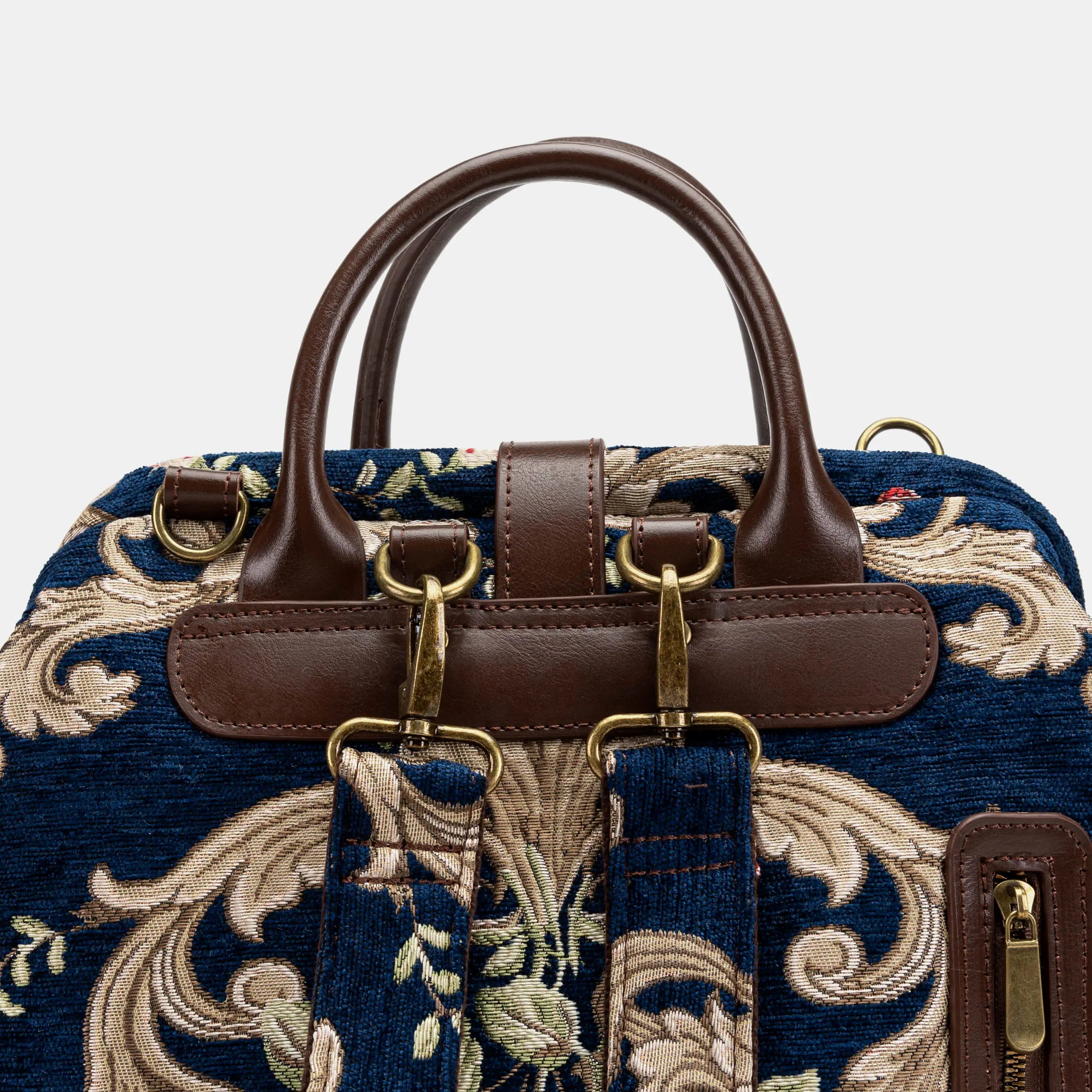 Baroque Garden Blue Carpet Laptop Backpack Carpetbag of America back clasp