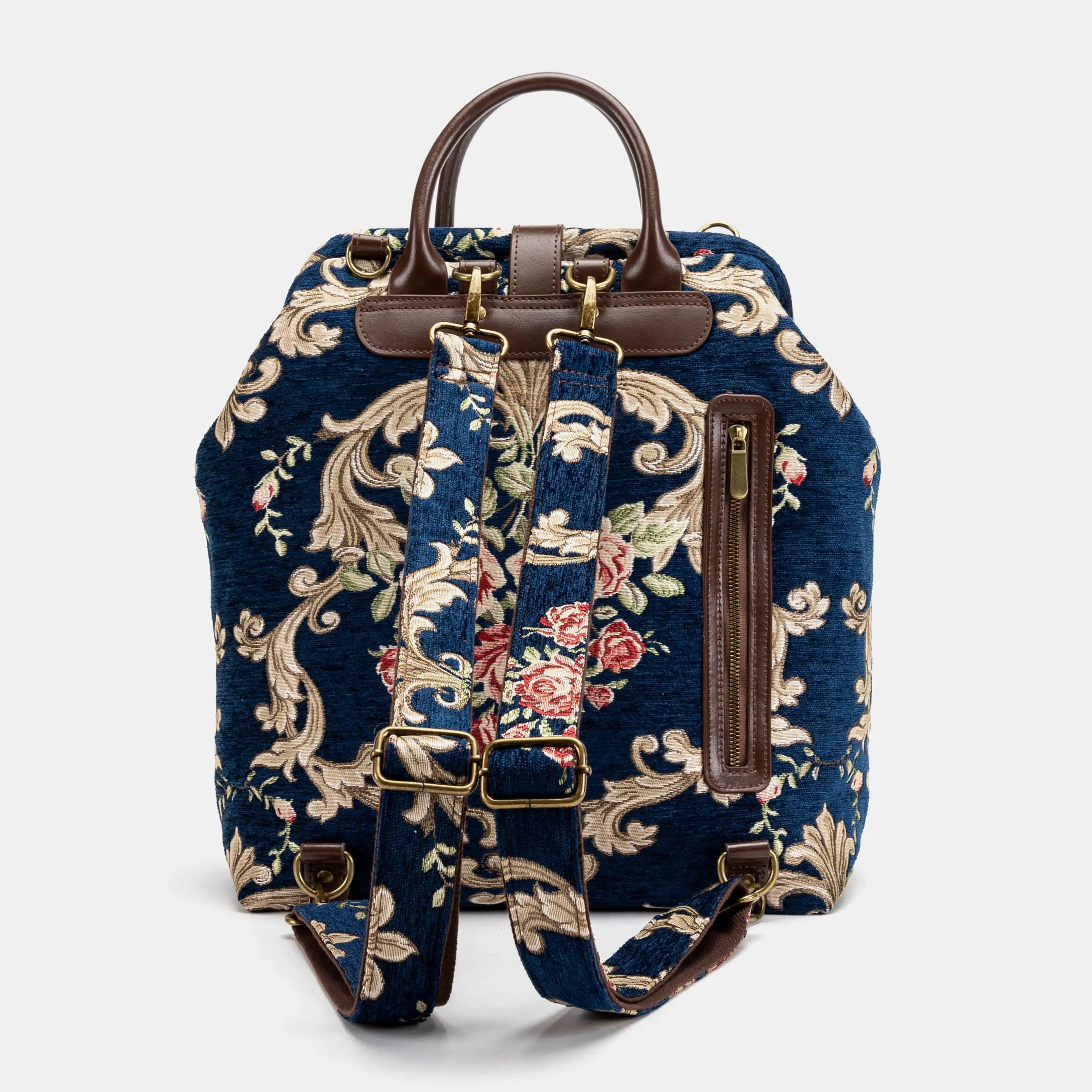 Baroque Garden Blue Carpet Laptop Backpack Carpetbag of America back