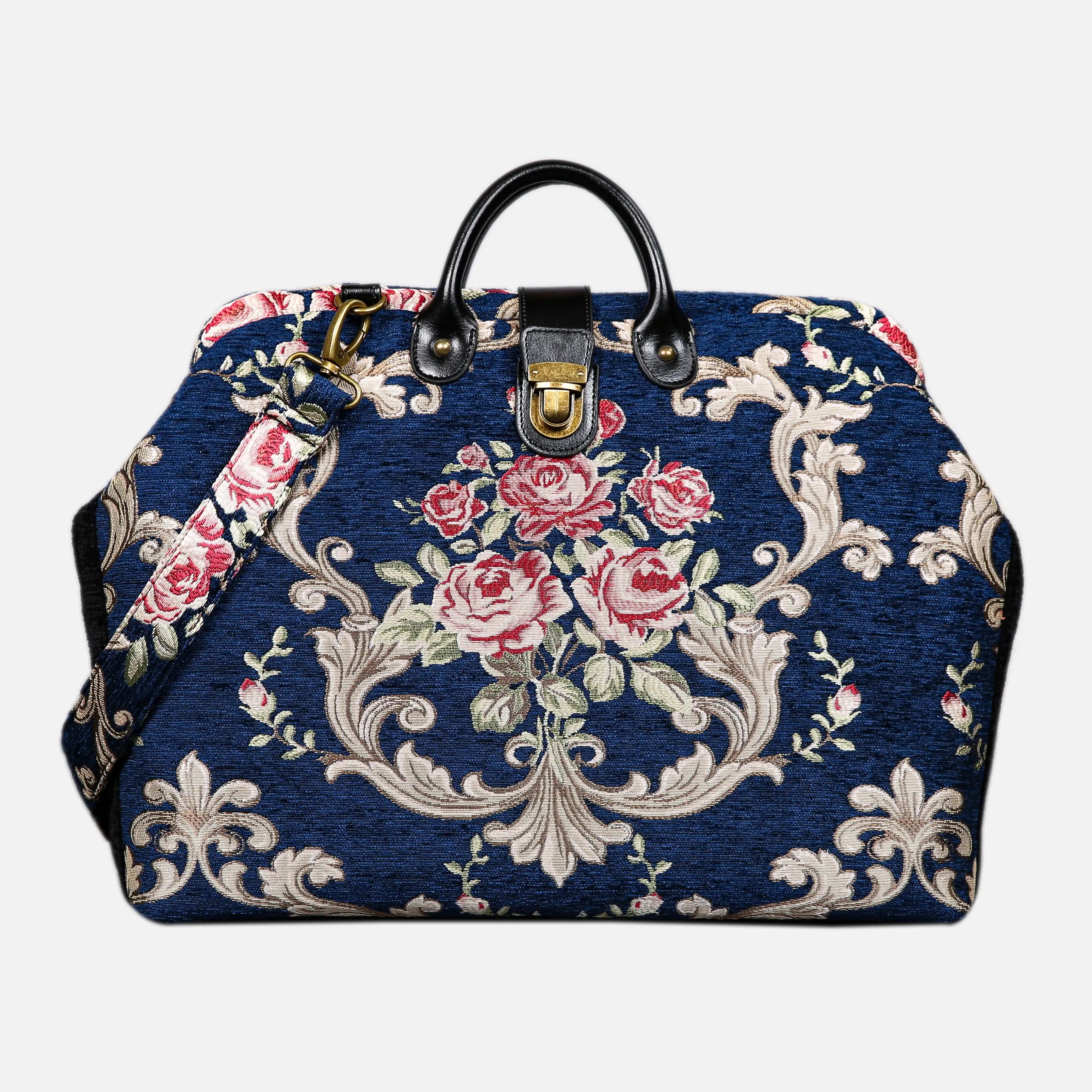 Luxury Damask Blue Laptop Work Bag carpet bag of America main