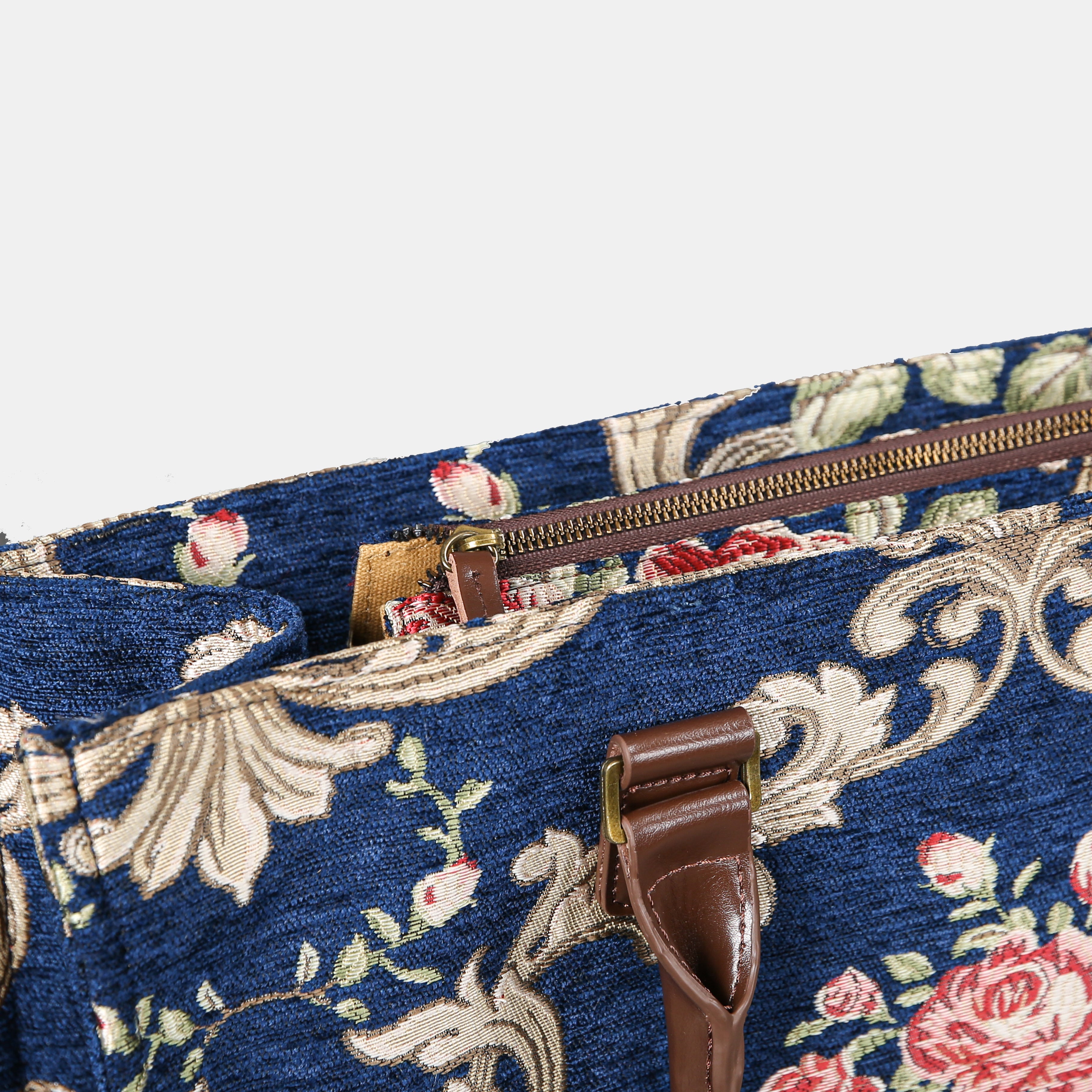 Baroque Garden Blue Laptop Work Tote  of America zipper