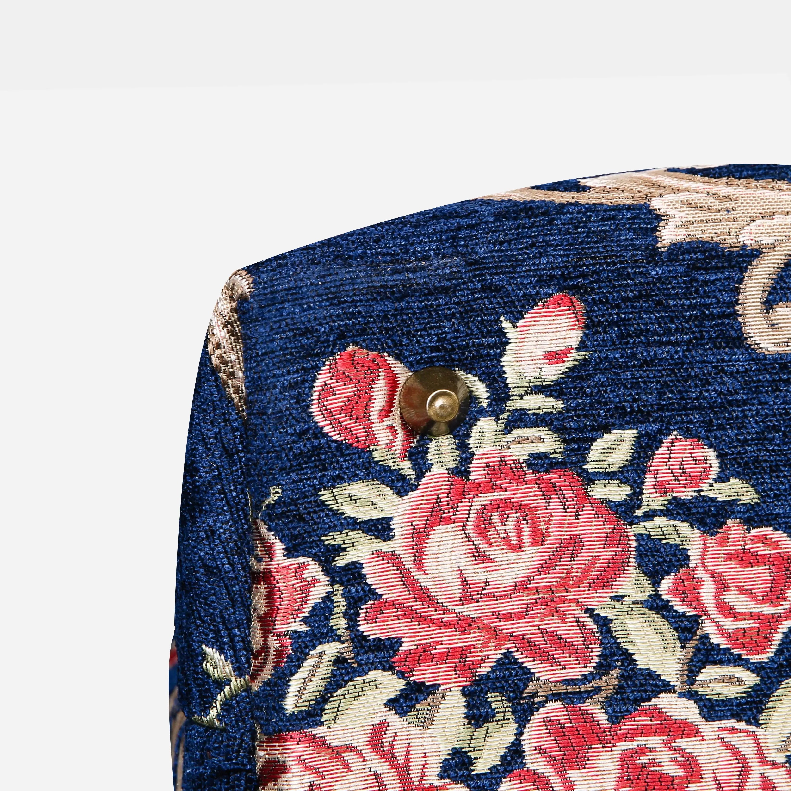 Baroque Garden Blue Mary Poppins Weekender Carpetbag of America bottom