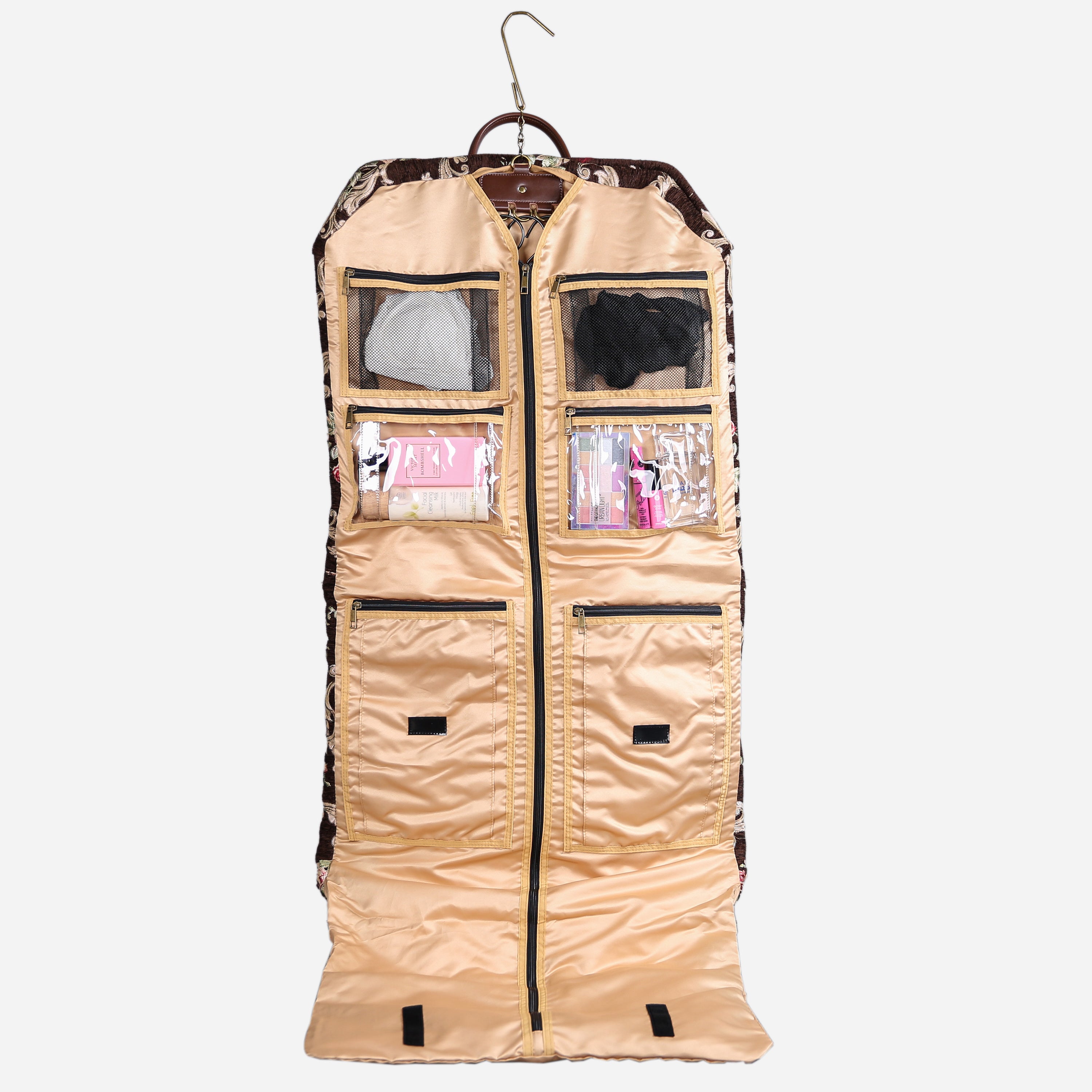 Baroque Garden Brown Carpet Garment Bag carpet bag of America in use