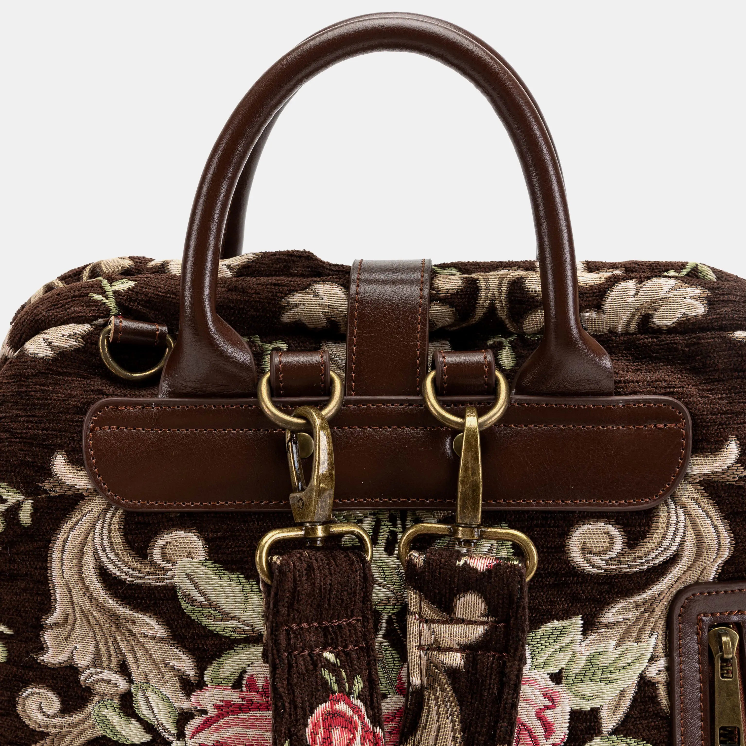 Baroque Garden Brown Carpet Laptop Backpack Carpetbag of America back clasp