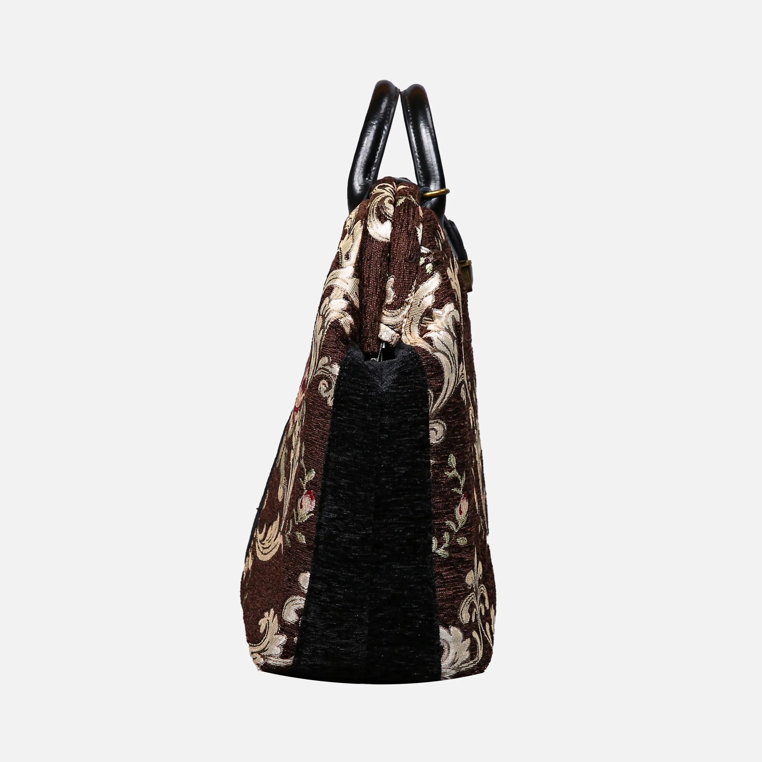 Baroque Garden Brown Laptop Work Bag carpet bag of America side