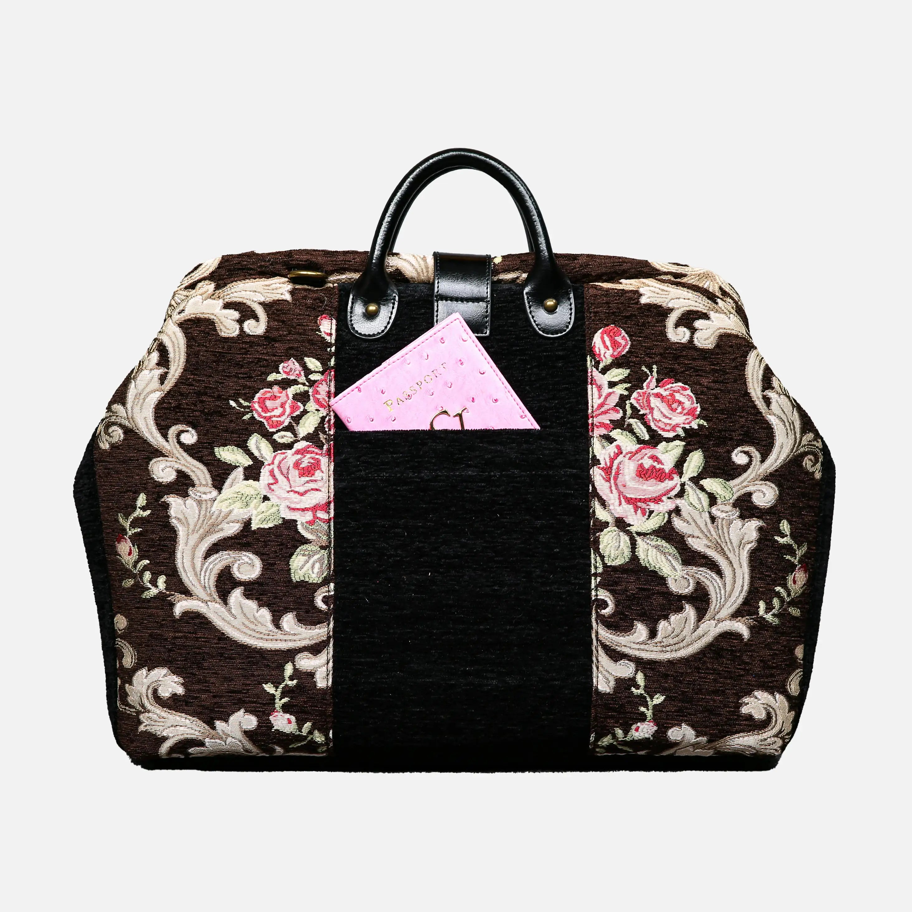 Baroque Garden Brown Laptop Work Bag carpet bag of America back